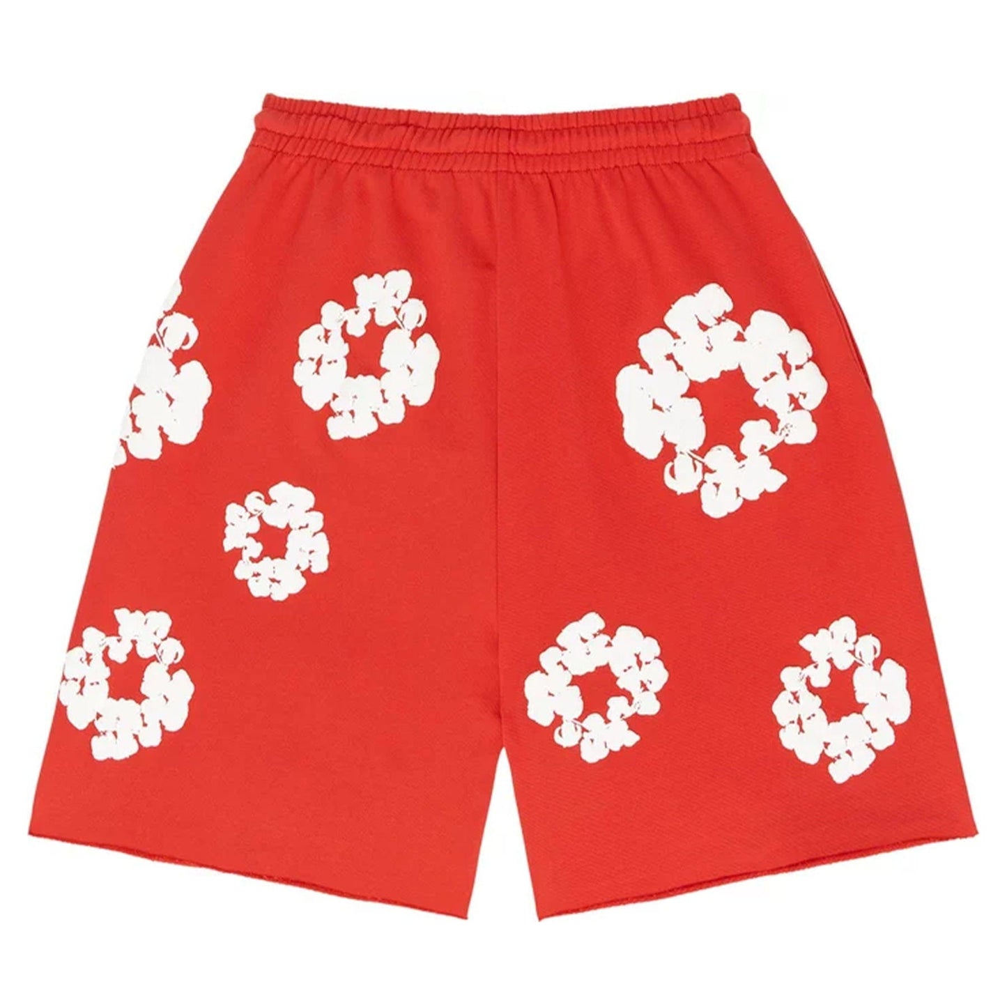 Denim Tears The Cotton Wreath Shorts 'Red' - Kick Game