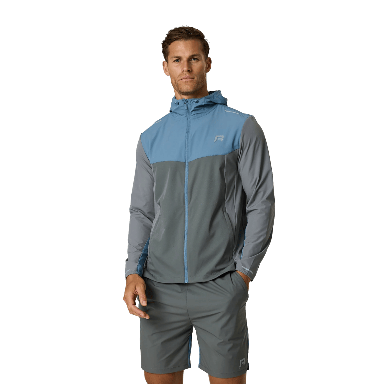Reprimo Flight Jacket, Tee and Shorts Set 'Air Force Blue Gunmetal' - Kick Game