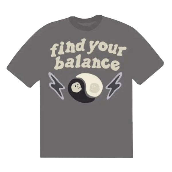 Broken Planet Market T-Shirt 'navy Your Balance' - Ash Grey - UrlfreezeShops