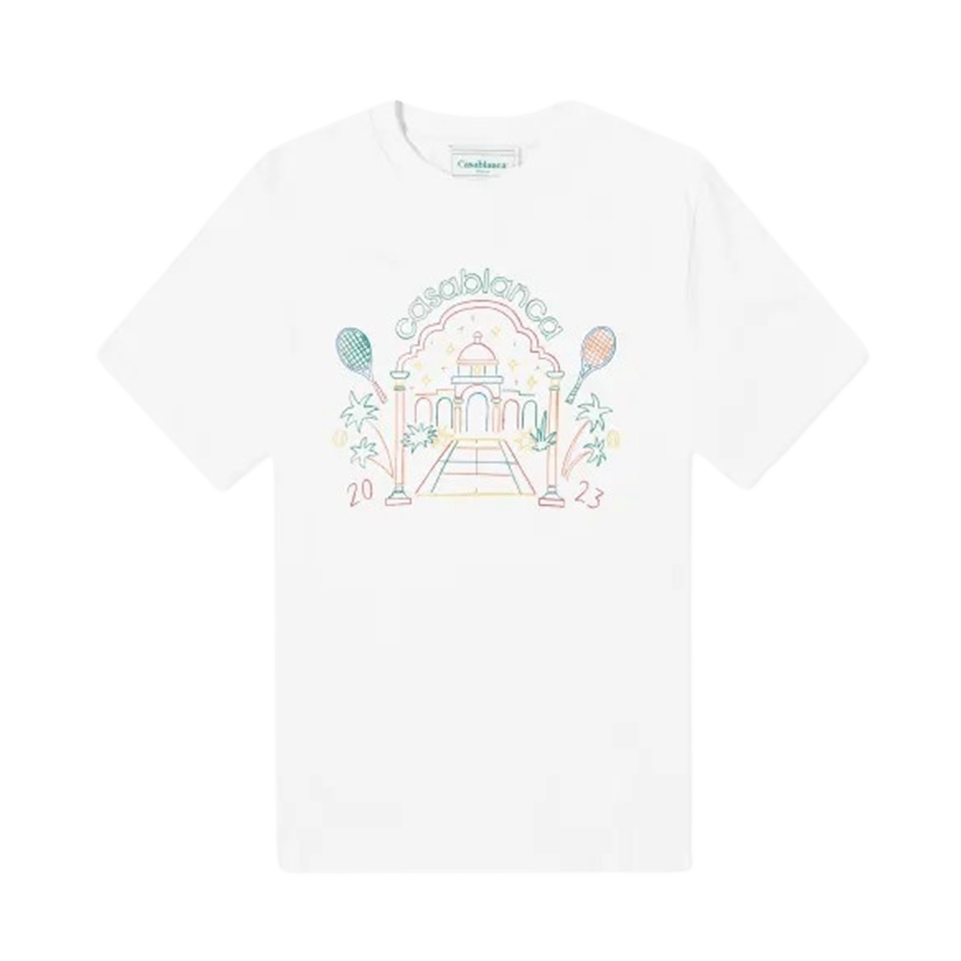 Casablanca Crayon Rainbow Temple T-Shirt 'White' - Kick Game