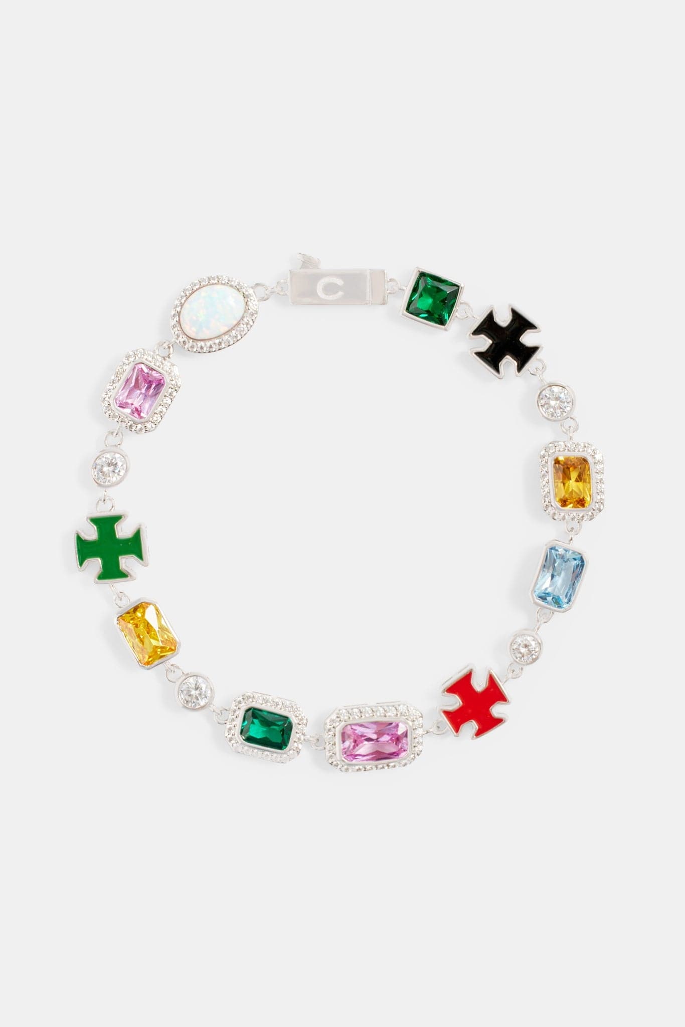 Cernucci Multi Gemstone Motif Bracelet - 10mm - Kick Game