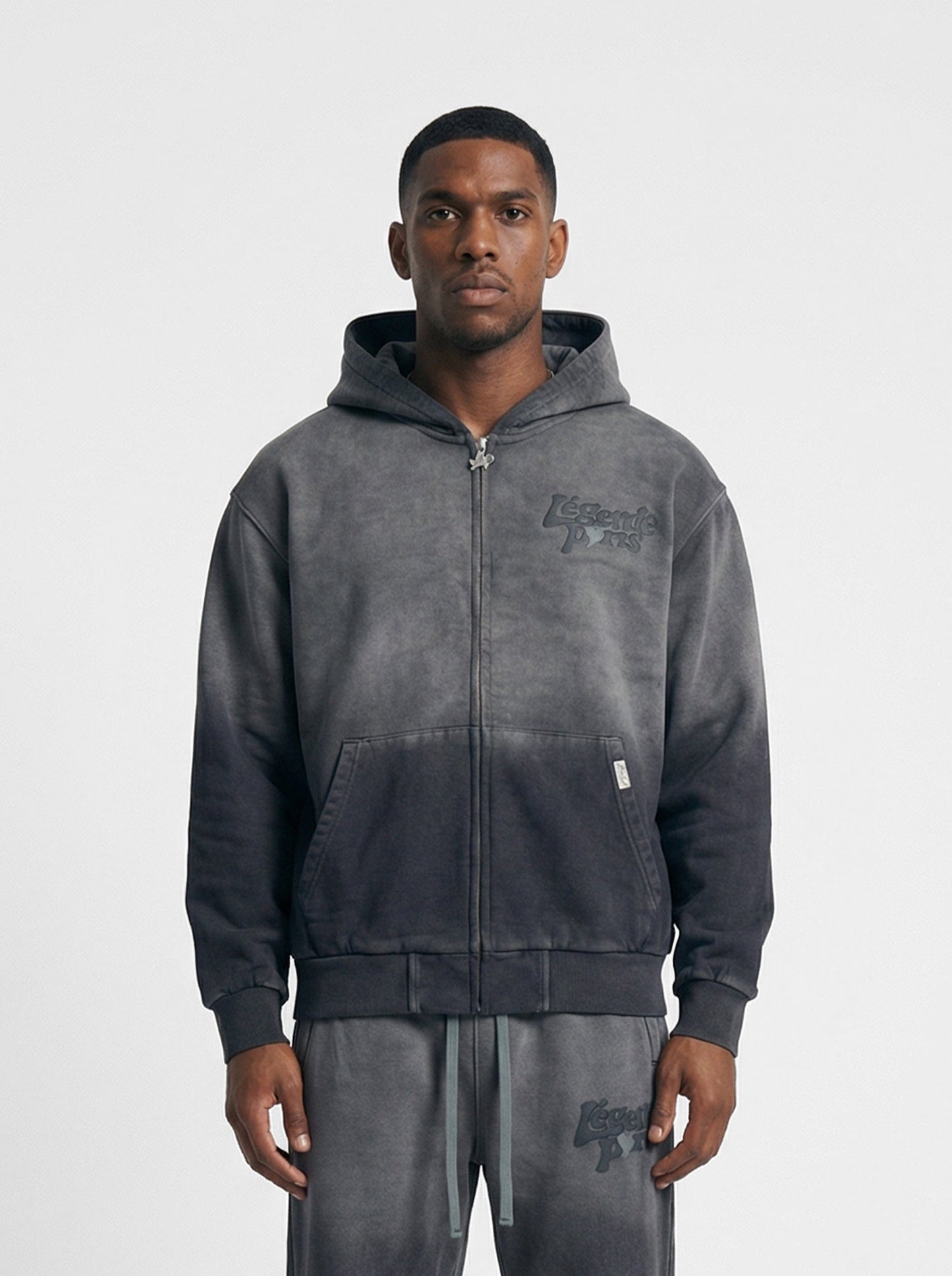 Legende Paris LND GRADIENT HOOD - CHARCOAL WASHED - Kick Game