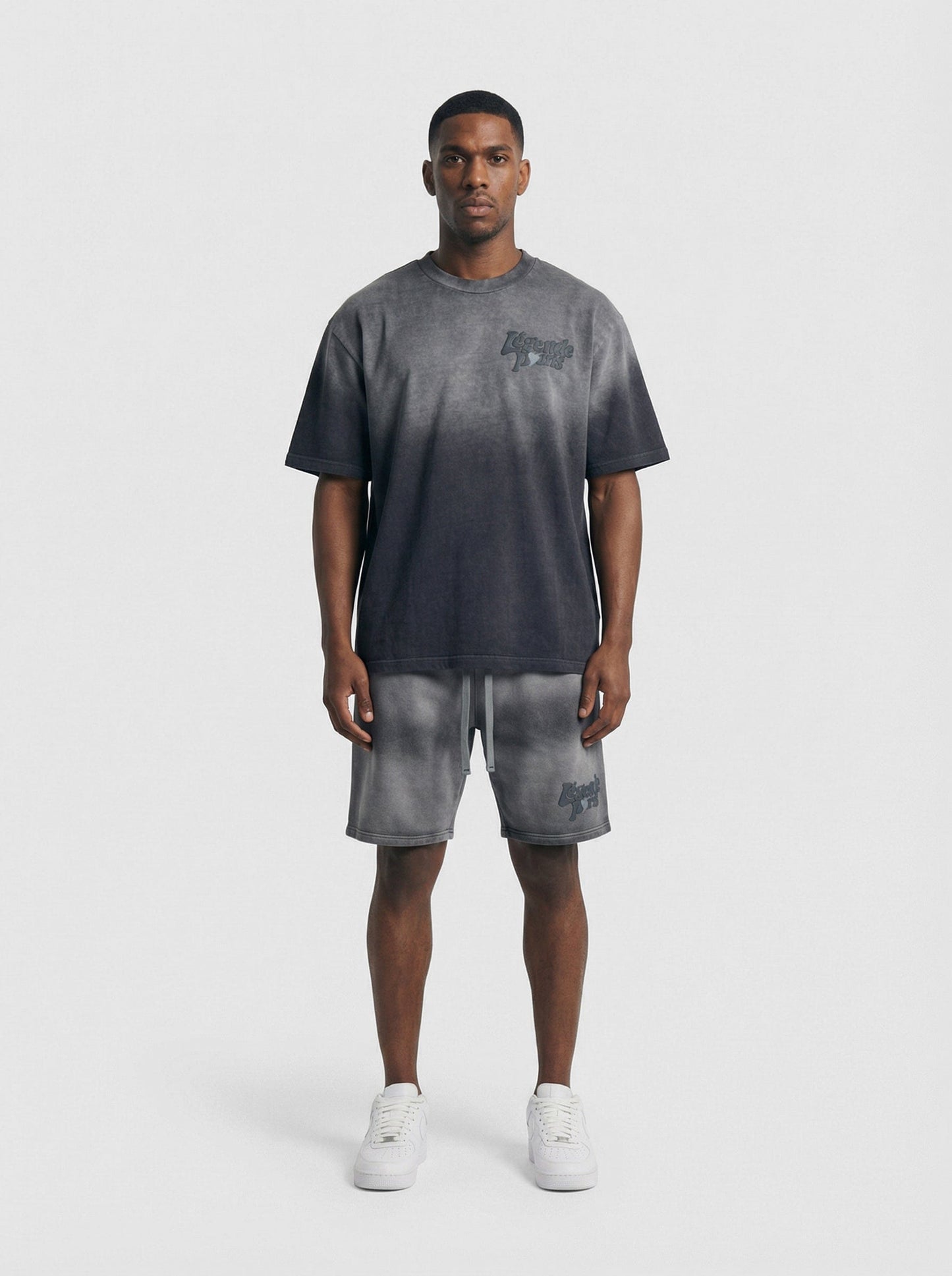 Legende Paris LND GRADIENT T-SHIRT - CHARCOAL WASHED - Kick Game