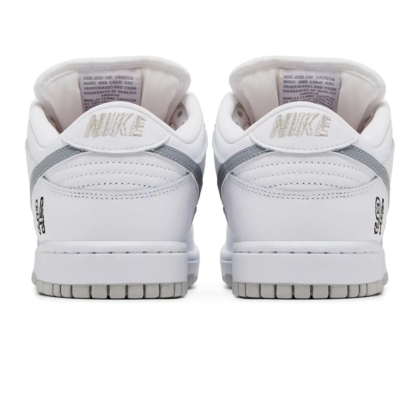 Nike Dunk Low SB x Supreme 'White Metallic Silver' - Kick Game