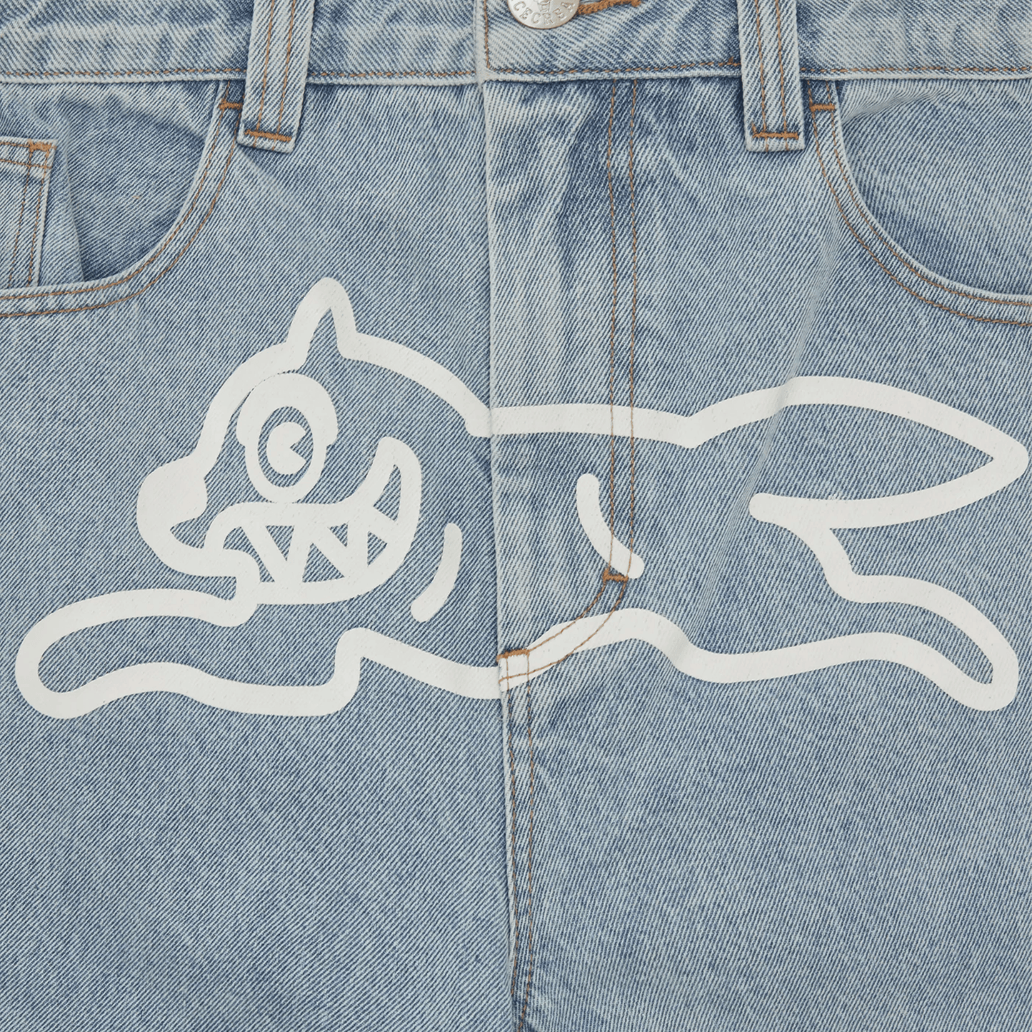 ICECREAM Running Dog Double Scoop Denim Pants 'Heavy Wash Blue' - Kick Game
