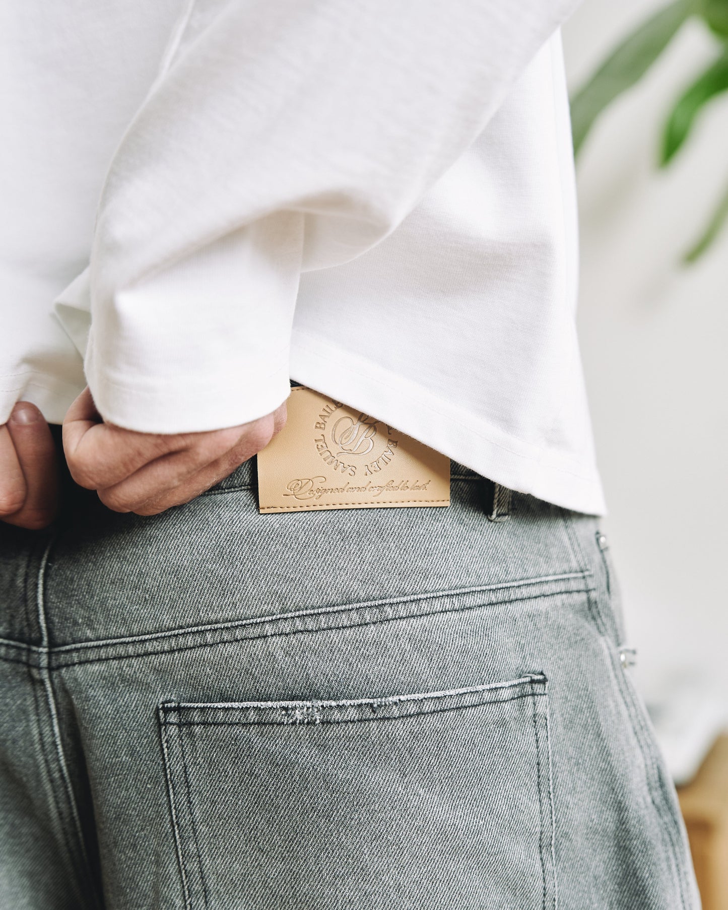 GRAPHITE WASHED DENIM JORTS - Kick Game
