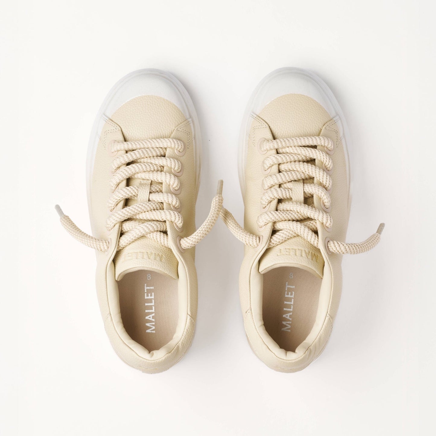 MALLET GRFTR Lite Men's Beige Ombre Dip Leather Trainers - Kick Game