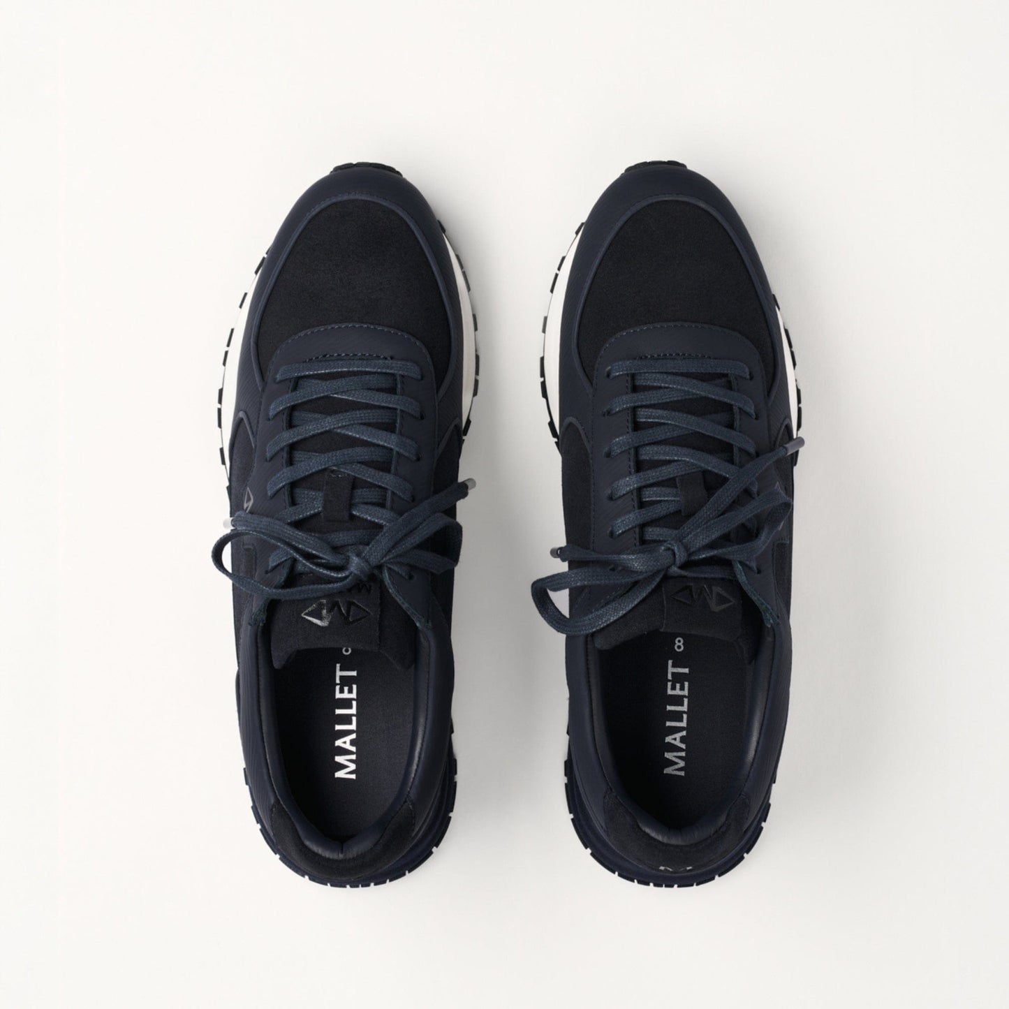 MALLET Boundary Men's Navy Ripple Leather Trainers - Kick Game