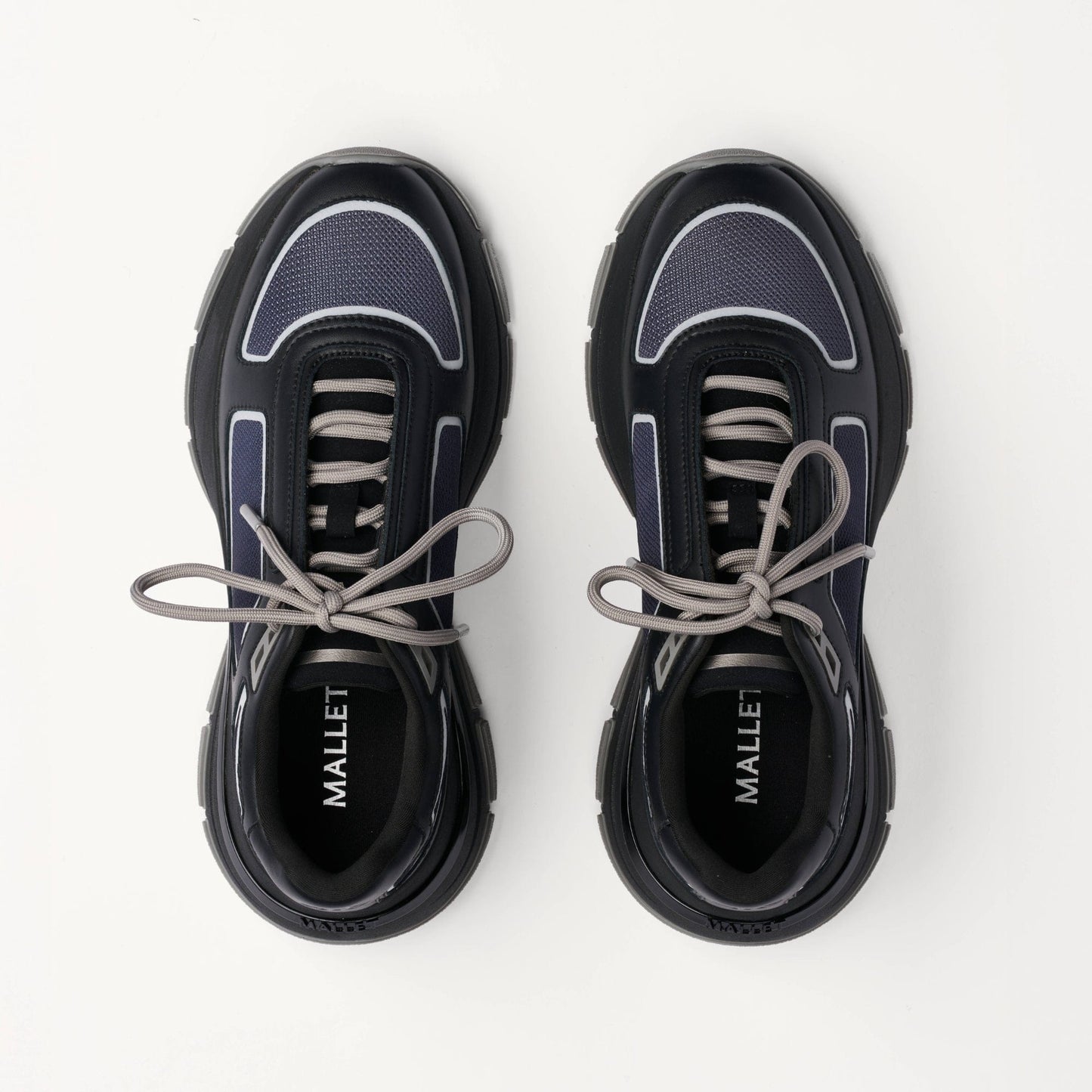 MALLET Alton Men's Black Chrome Ombre Leather Trainers - Kick Game