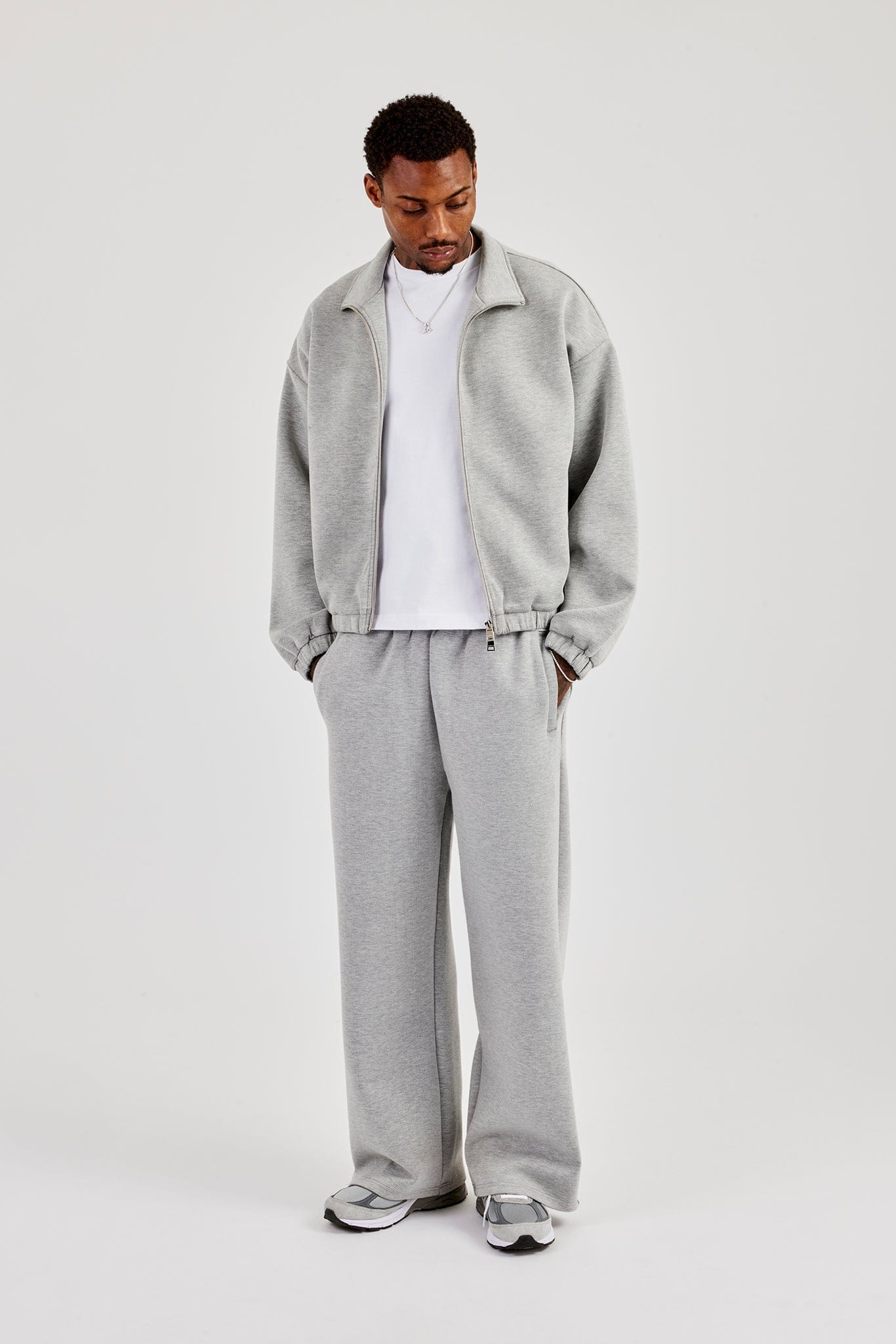 Scuba Funnel Neck Jacket & Baggy Fit Trouser - Grey - Kick Game