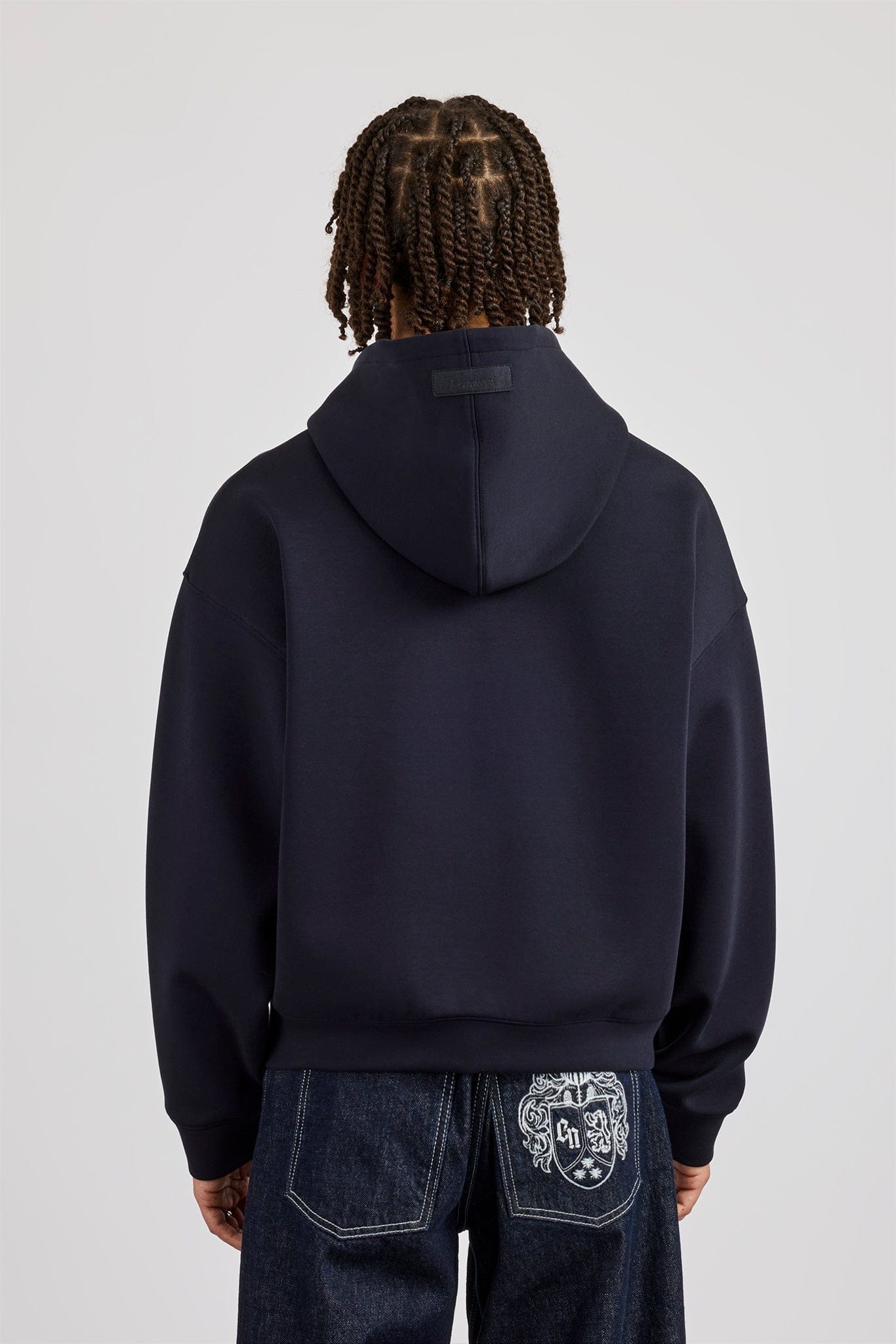 Scuba Zip Through Boxy Hoodie - Navy - Kick Game