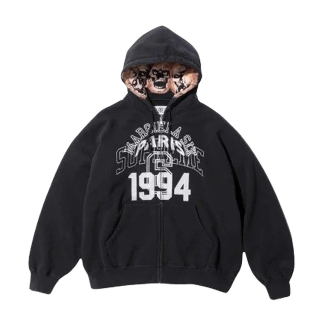 Supreme x MM6 Maison Margiela Zip Up Hoodie 'Black' - Kick Game