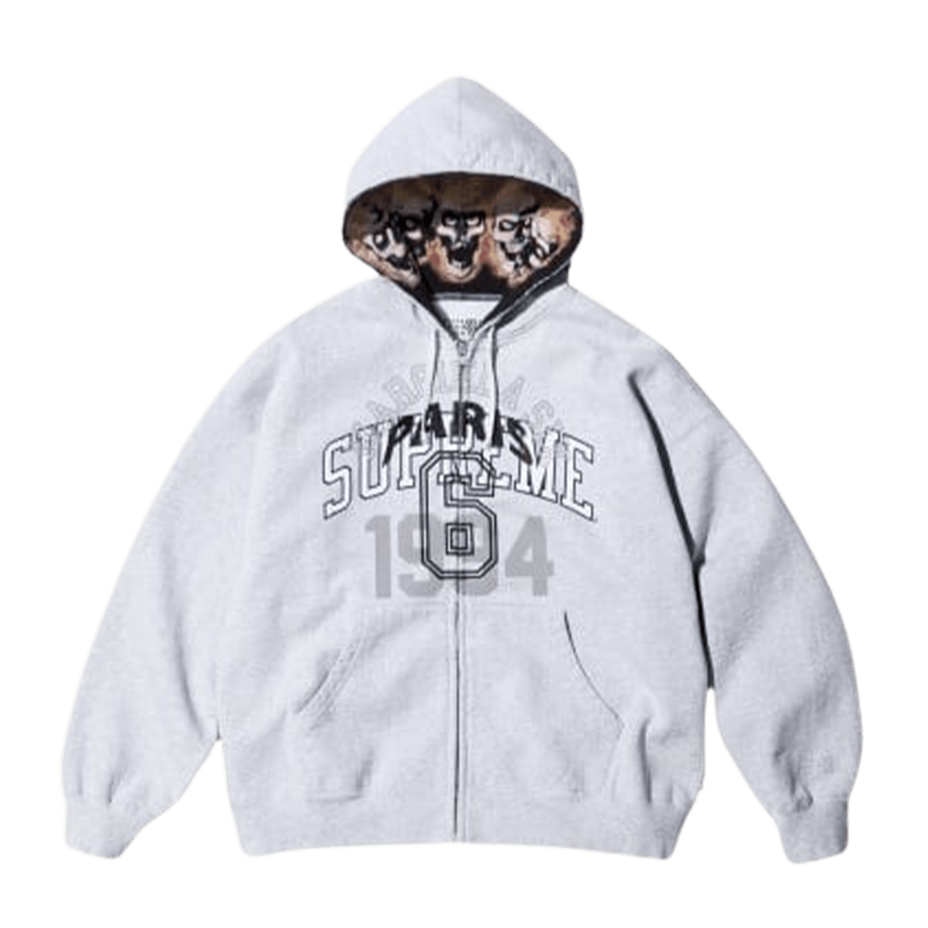Supreme x MM6 Maison Margiela Zip Up Hoodie 'Light Grey' - Kick Game