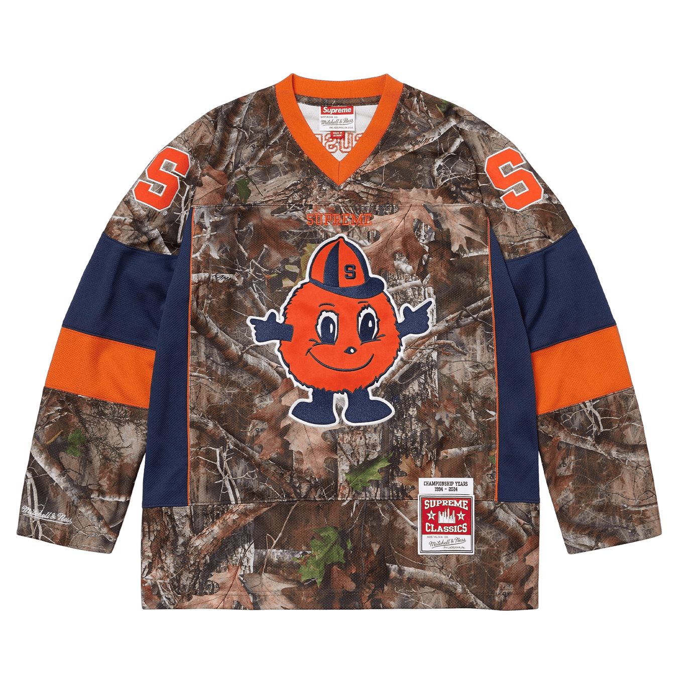 Supreme x Mitchell & Ness NCAA Hockey Jersey 'True Timber Kanati Camo' - Kick Game