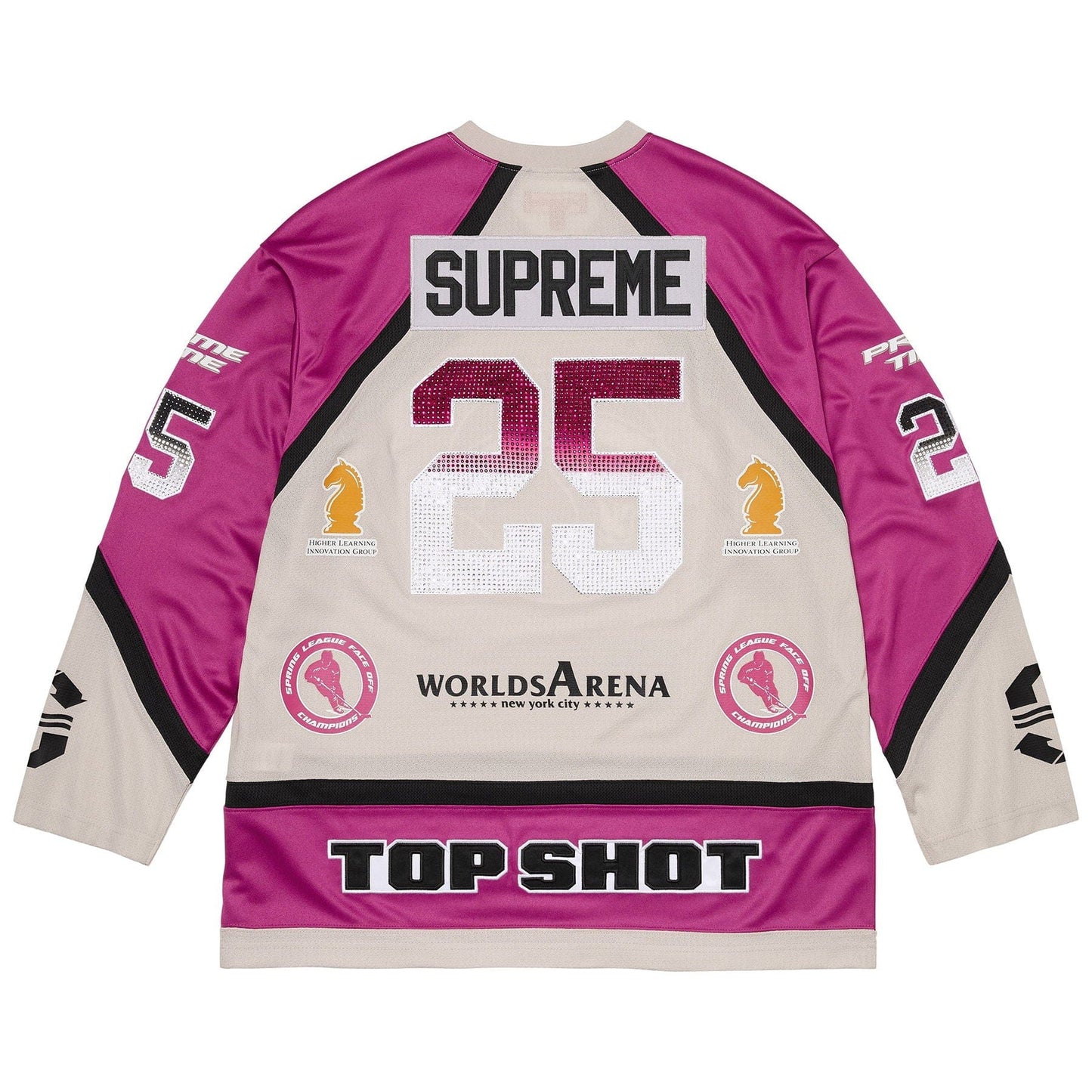 Supreme Rhinestone Hockey Jersey 'Light Grey' - Kick Game