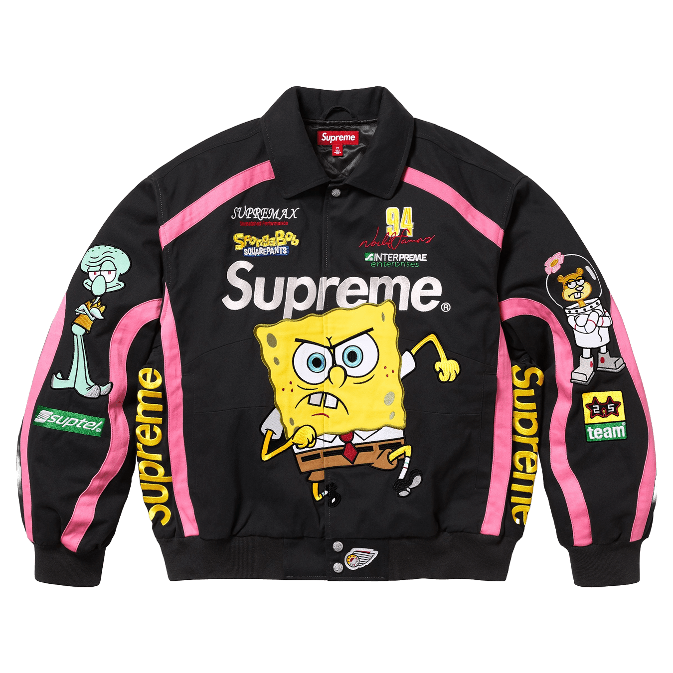 Supreme x SpongeBob SquarePants x Jeff Hamilton Racing Jacket 'Black' - Kick Game