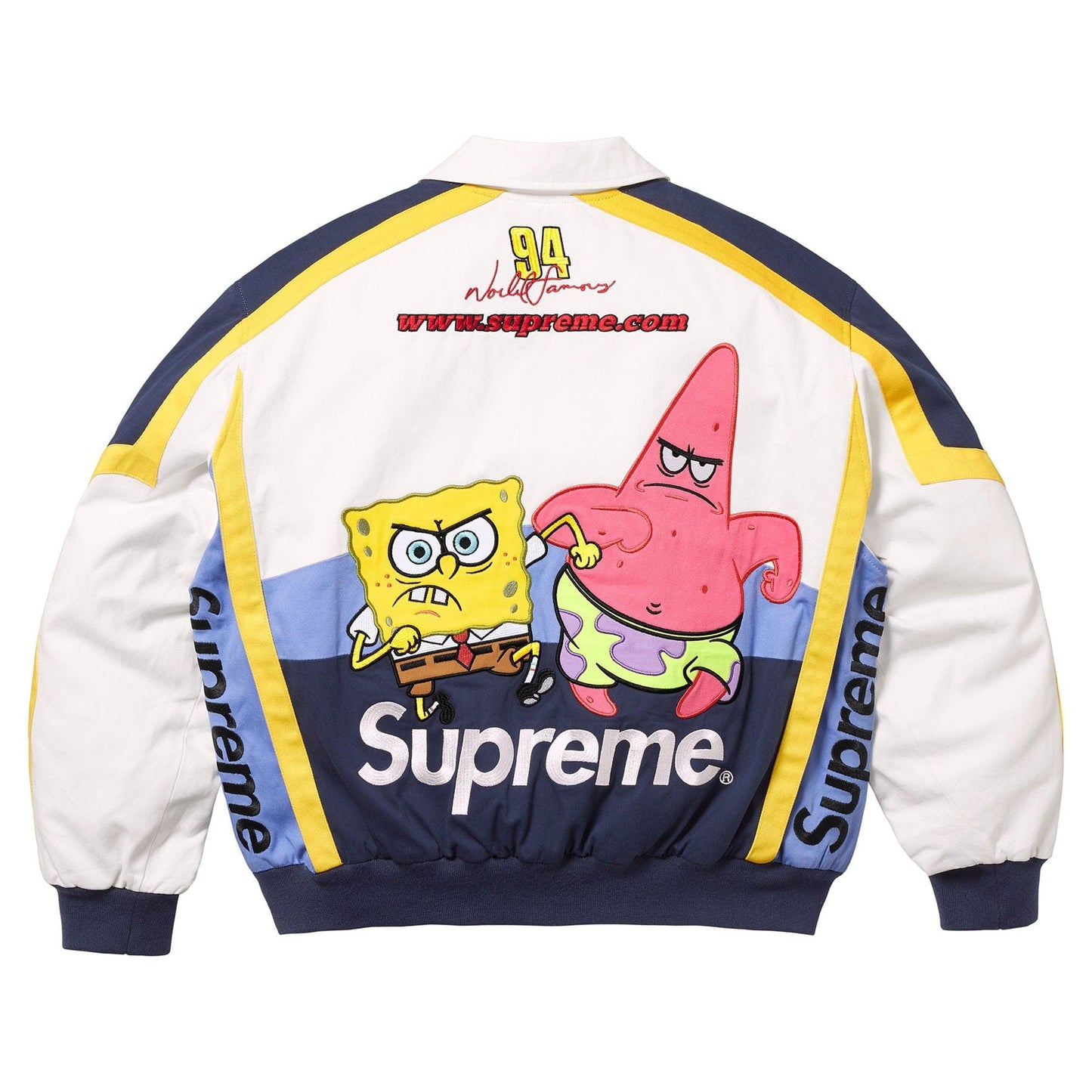 Supreme x SpongeBob SquarePants x Jeff Hamilton Racing Jacket 'White' - Kick Game