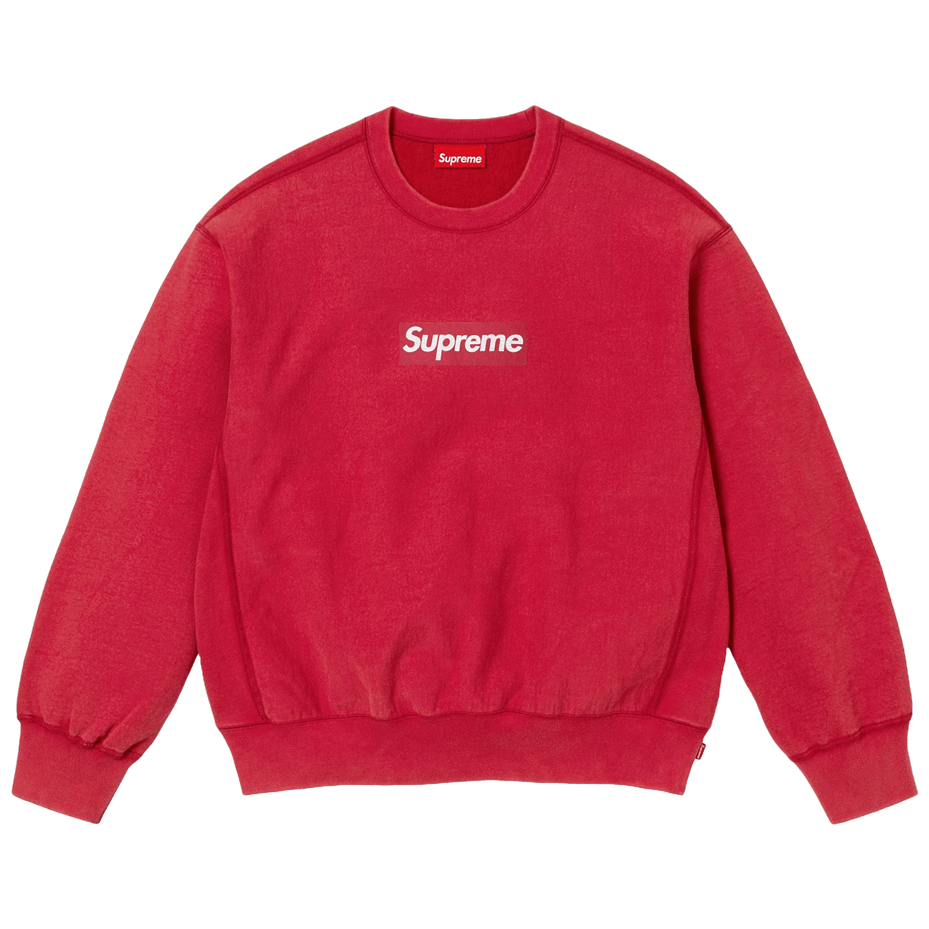 Supreme Washed Box Logo Crewneck 'Red' (SS25) - Kick Game