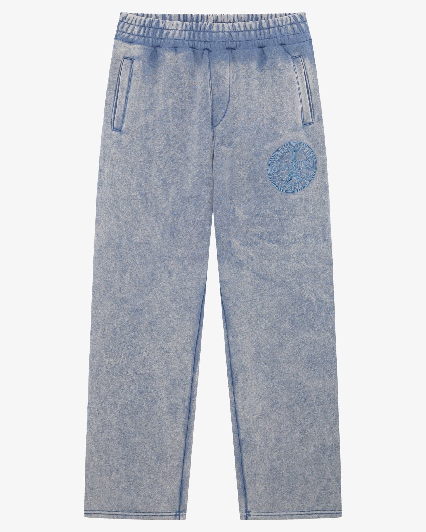 Magiri Embroidered Acid Wash Joggers 'Washed Blue' - Kick Game