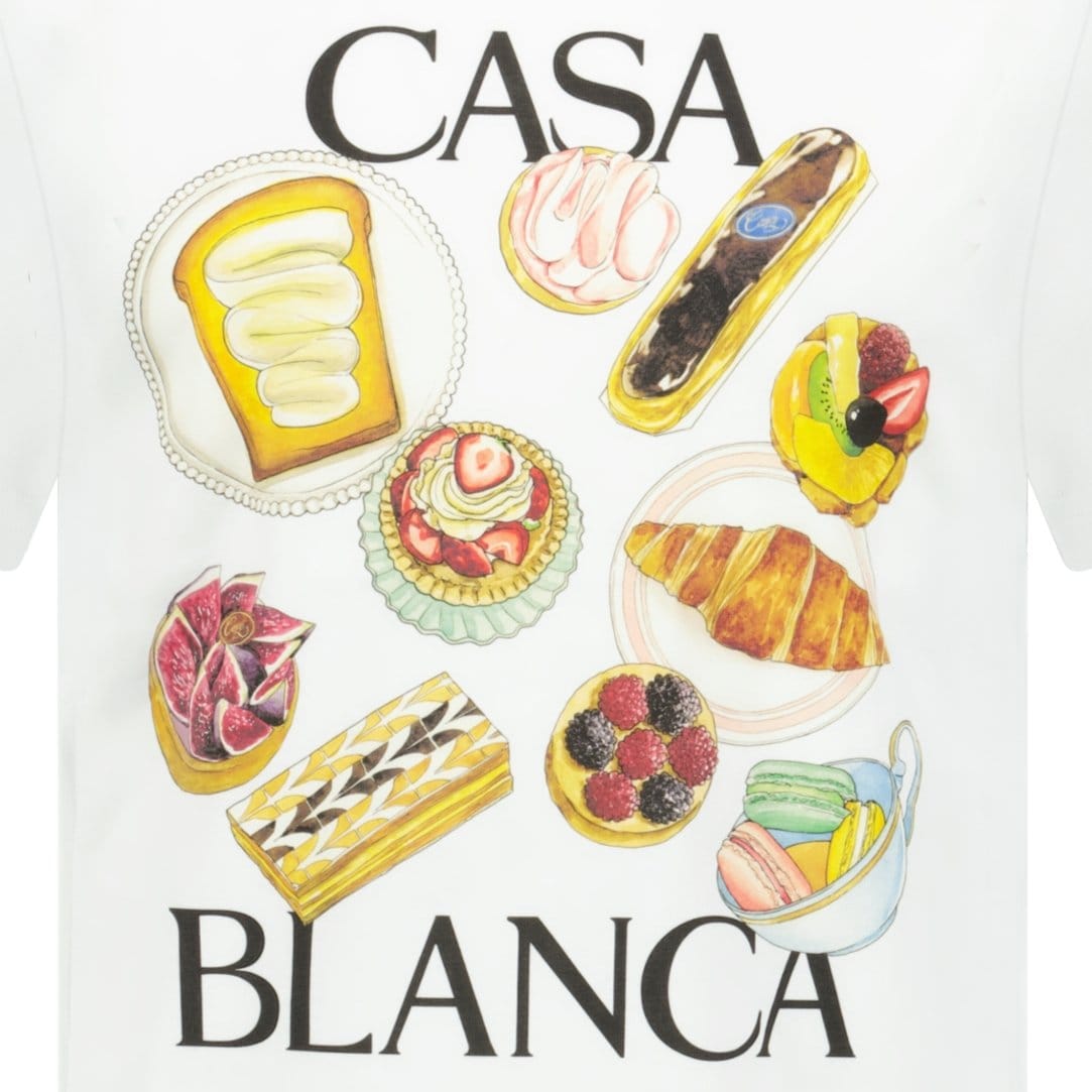 Casablanca In Flight Pastries Printed T-Shirt White - Kick Game