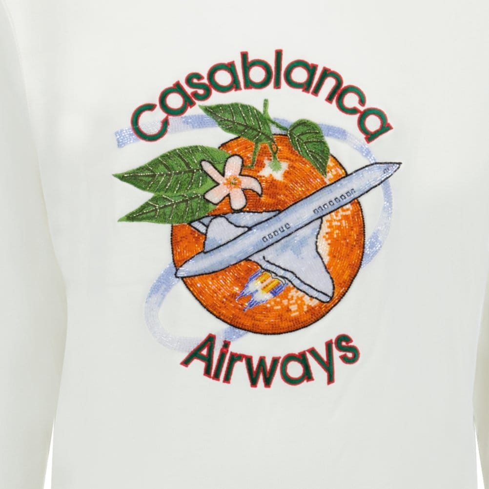 Casablanca Orbite Autour De L'Orange Beaded Sweatshirt White - Kick Game