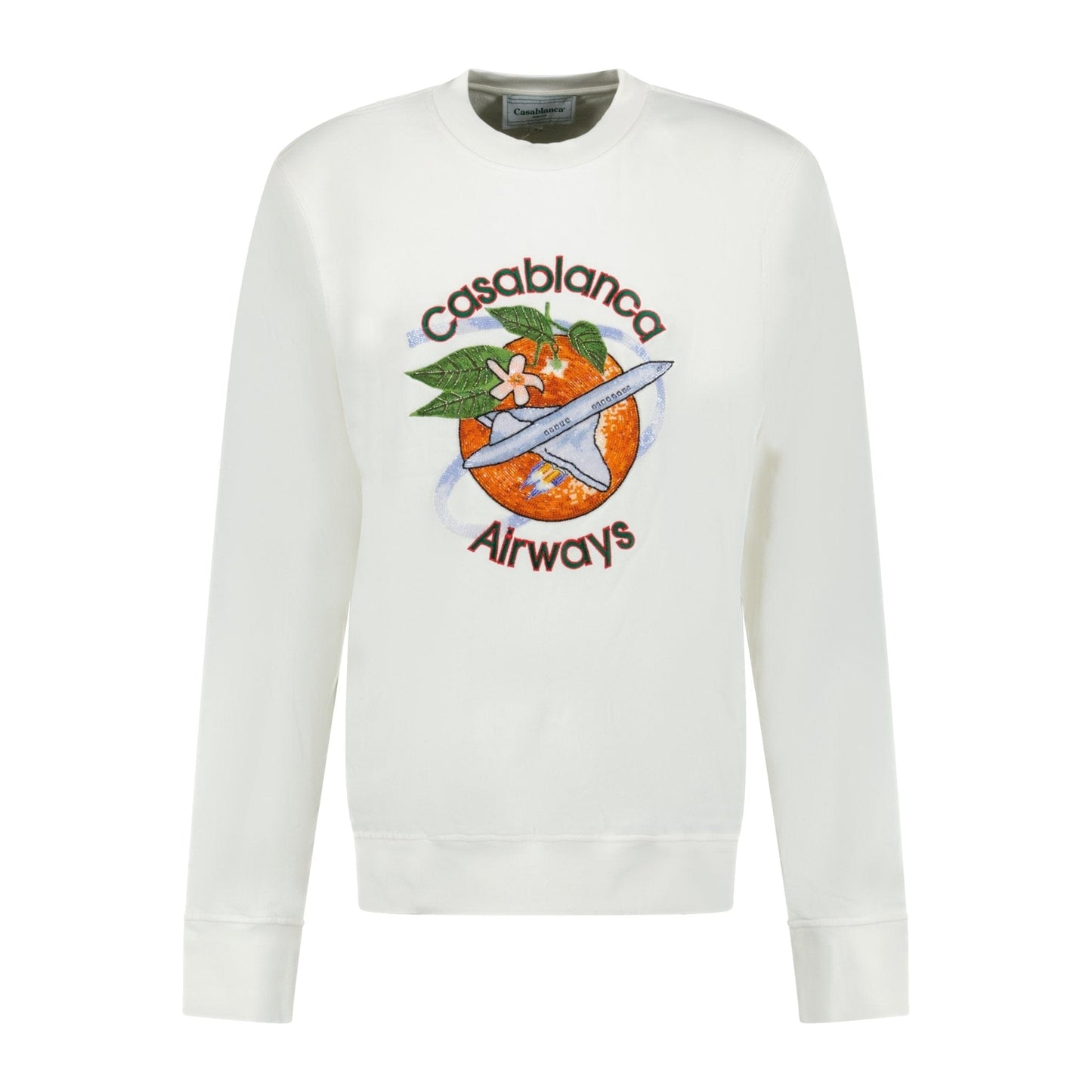 Casablanca Orbite Autour De L'Orange Beaded Sweatshirt White - Kick Game