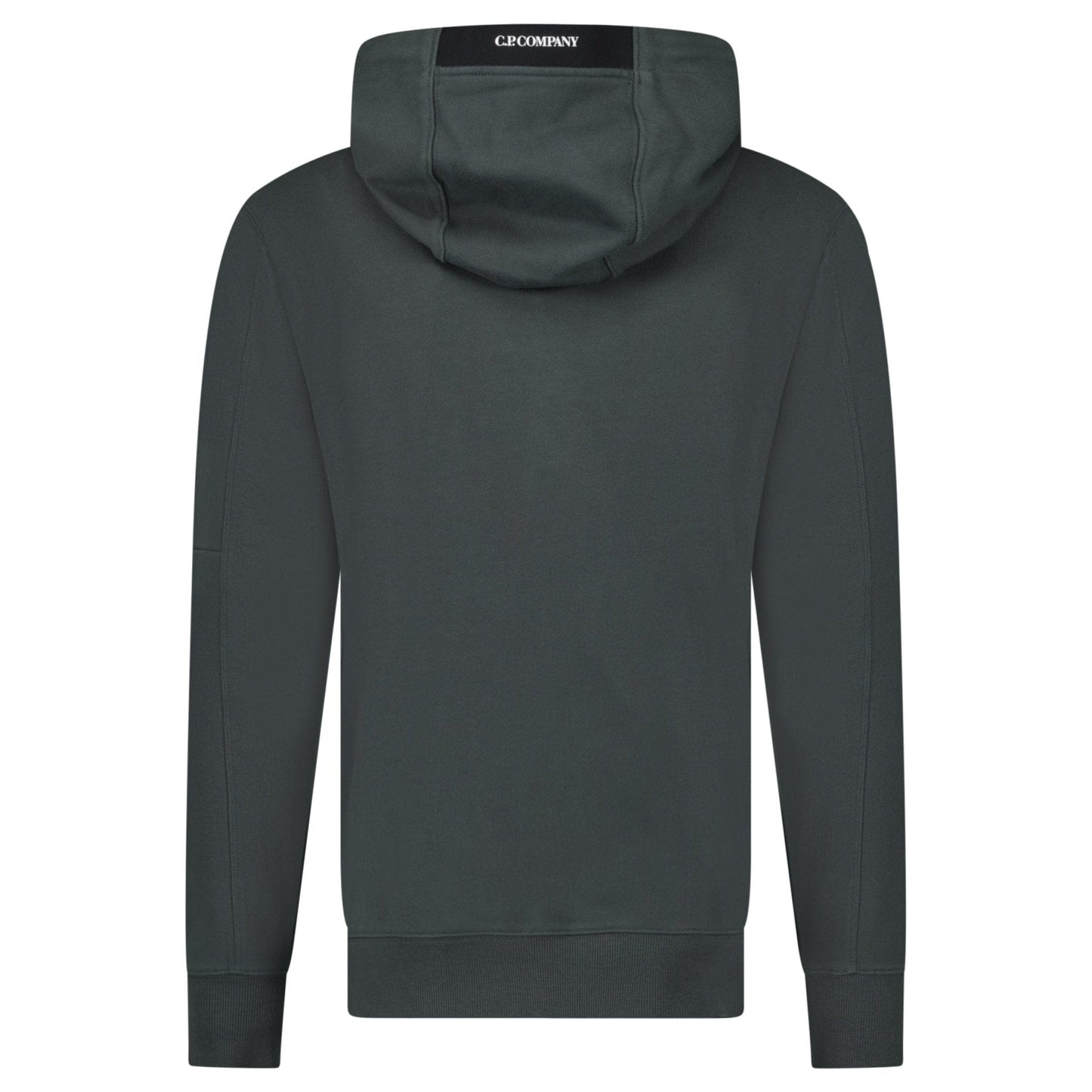 CP Company Lens Diagonal Raised Hooded Fleece Dark Shadow Grey - Kick Game