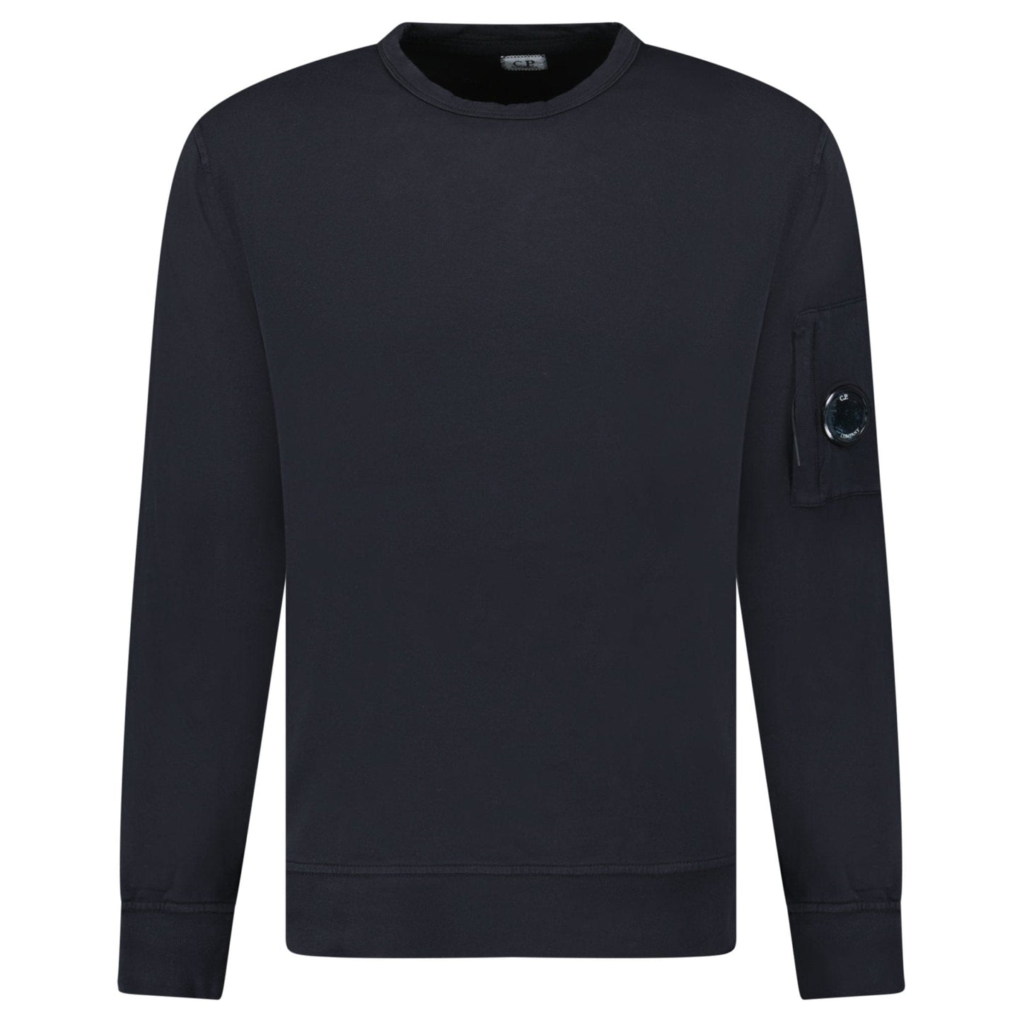 CP Company Lens Light Fleece Crewneck Sweatshirt Black - Kick Game