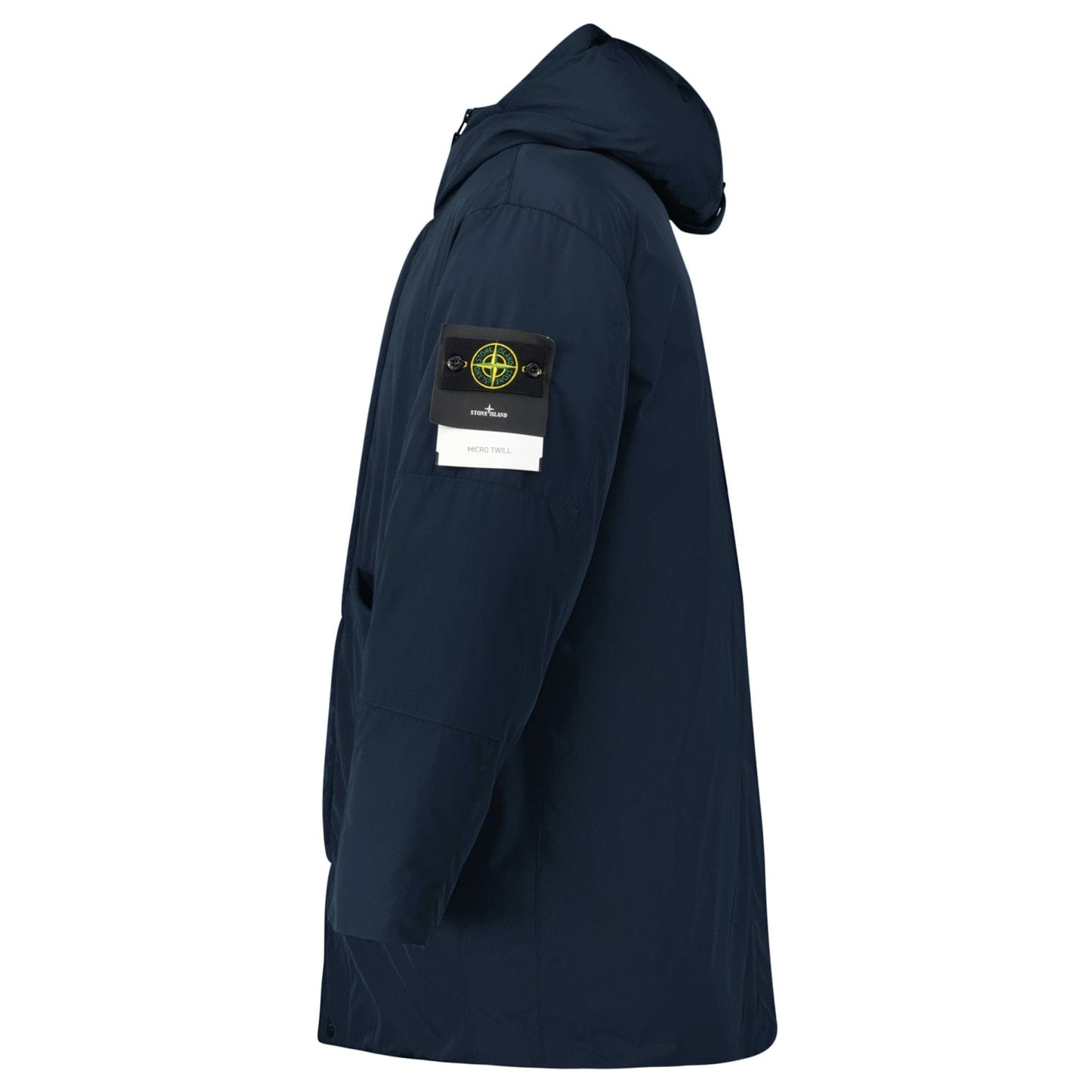 Stone Island Micro Twill Long Parka in Navy - Kick Game