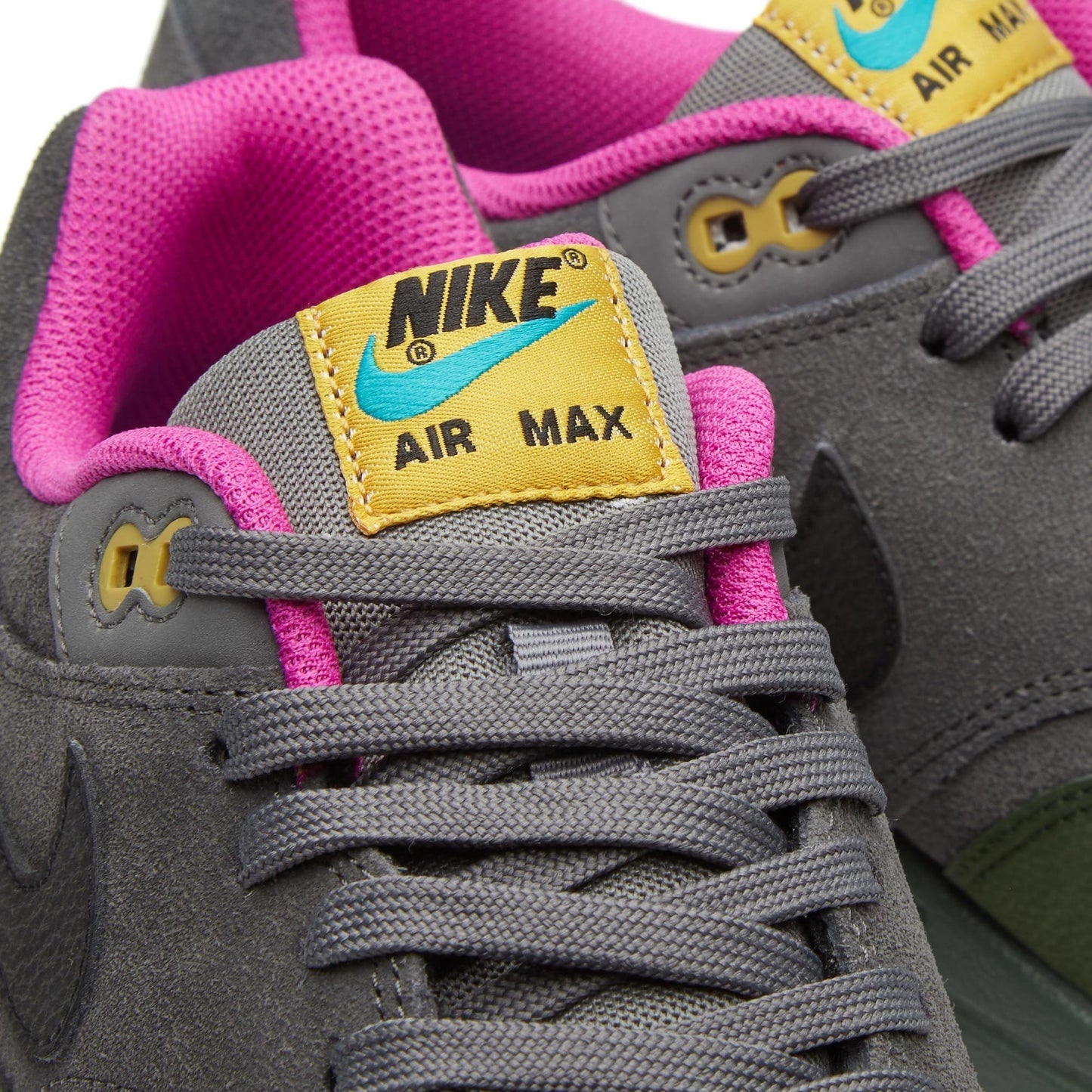 NIKE AIR MAX 1 LEATHER Dark Pewter & Carbon Green - Kick Game