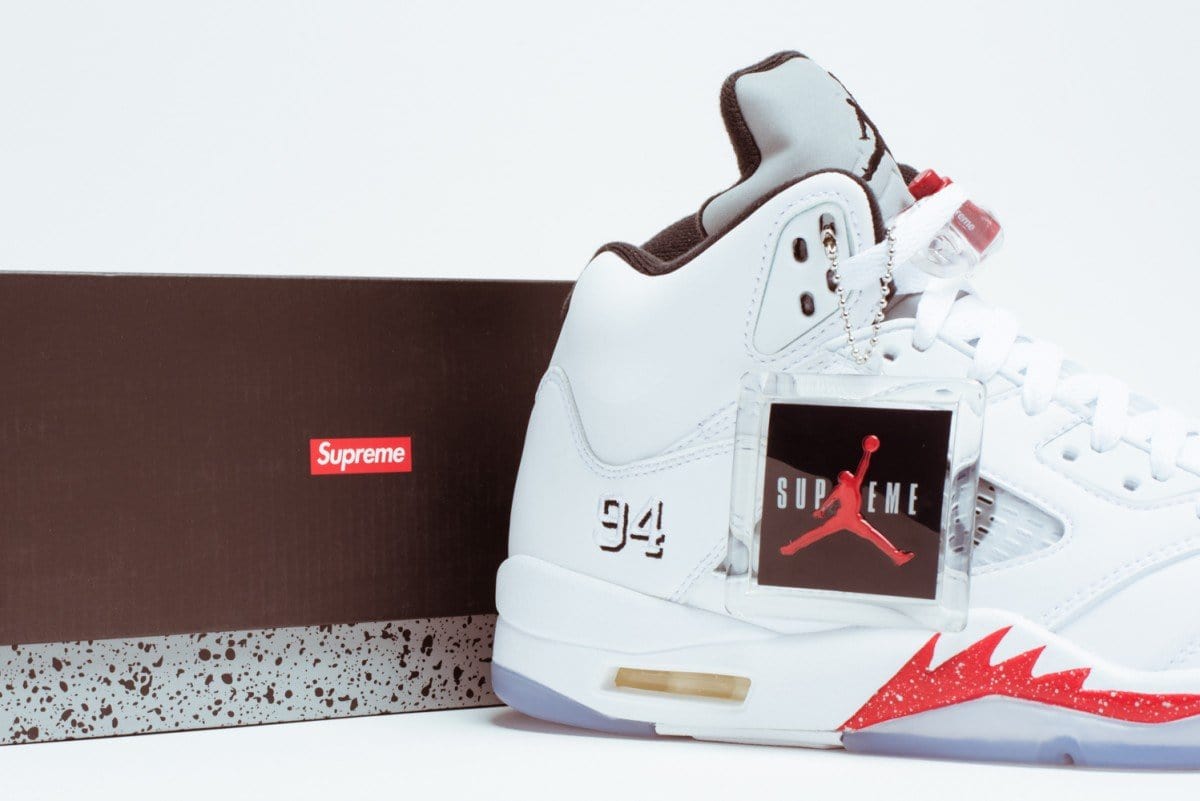 AIR JORDAN 5 RETRO SUPREME "SUPREME" WHITE - Kick Game
