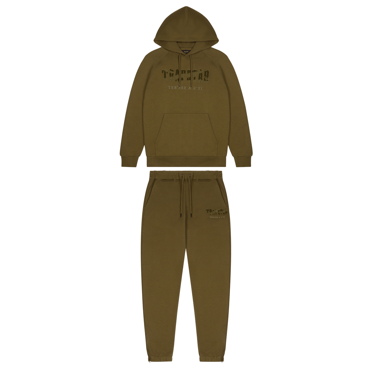Trapstar Chenille Decoded Hooded Tracksuit-Olive Camo Military Edition - Kick Game