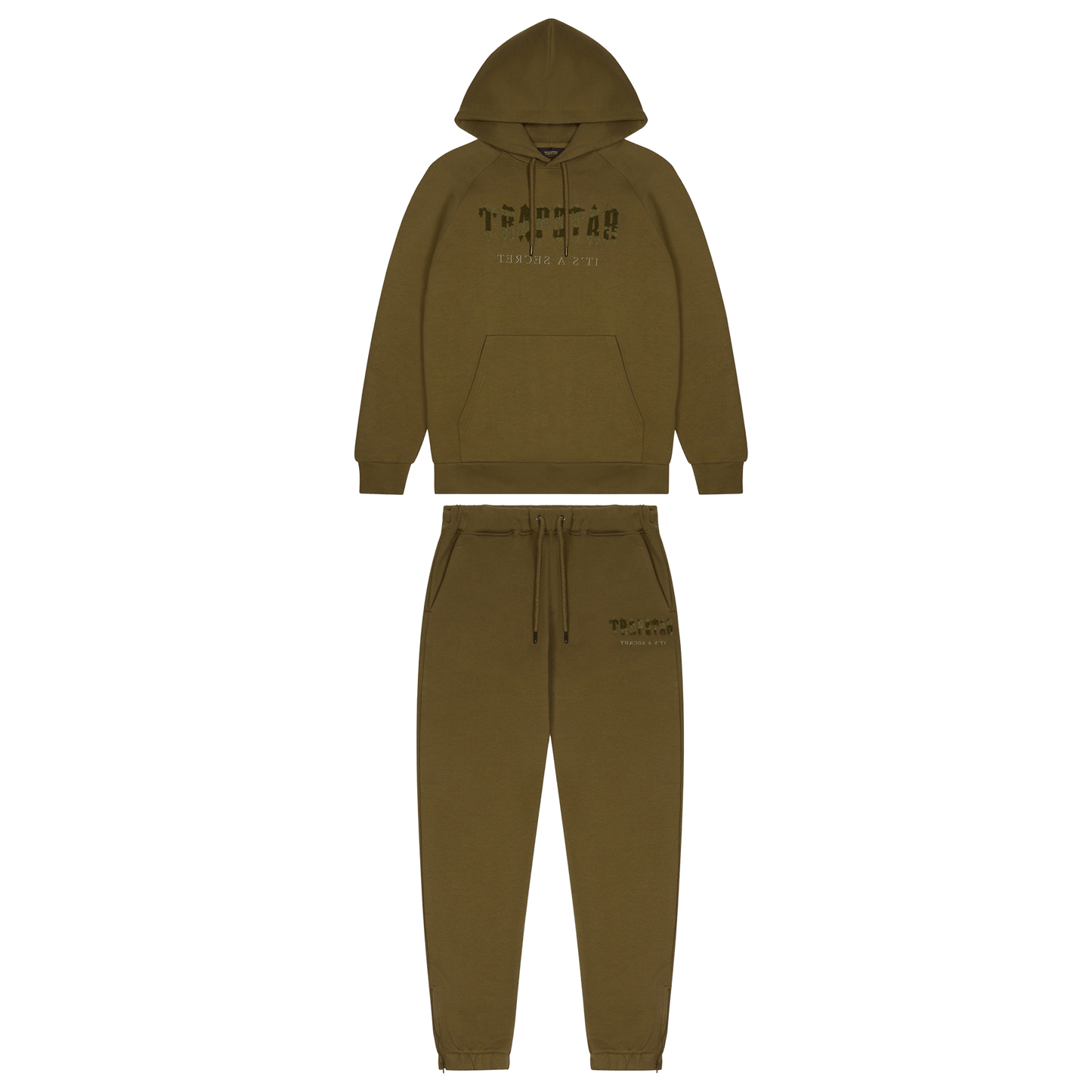 Trapstar Chenille Decoded Hooded Tracksuit-Olive Camo Military Edition - Kick Game