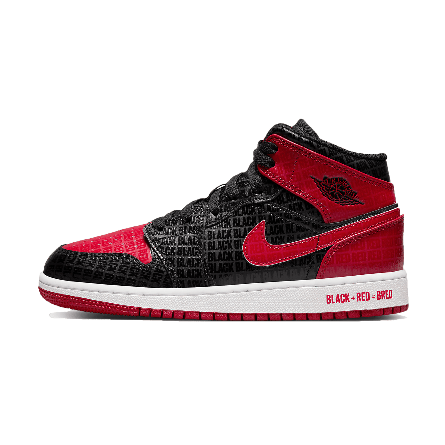 Air Jordan 1 Mid SS GS 'Black + Red = Bred' - Kick Game