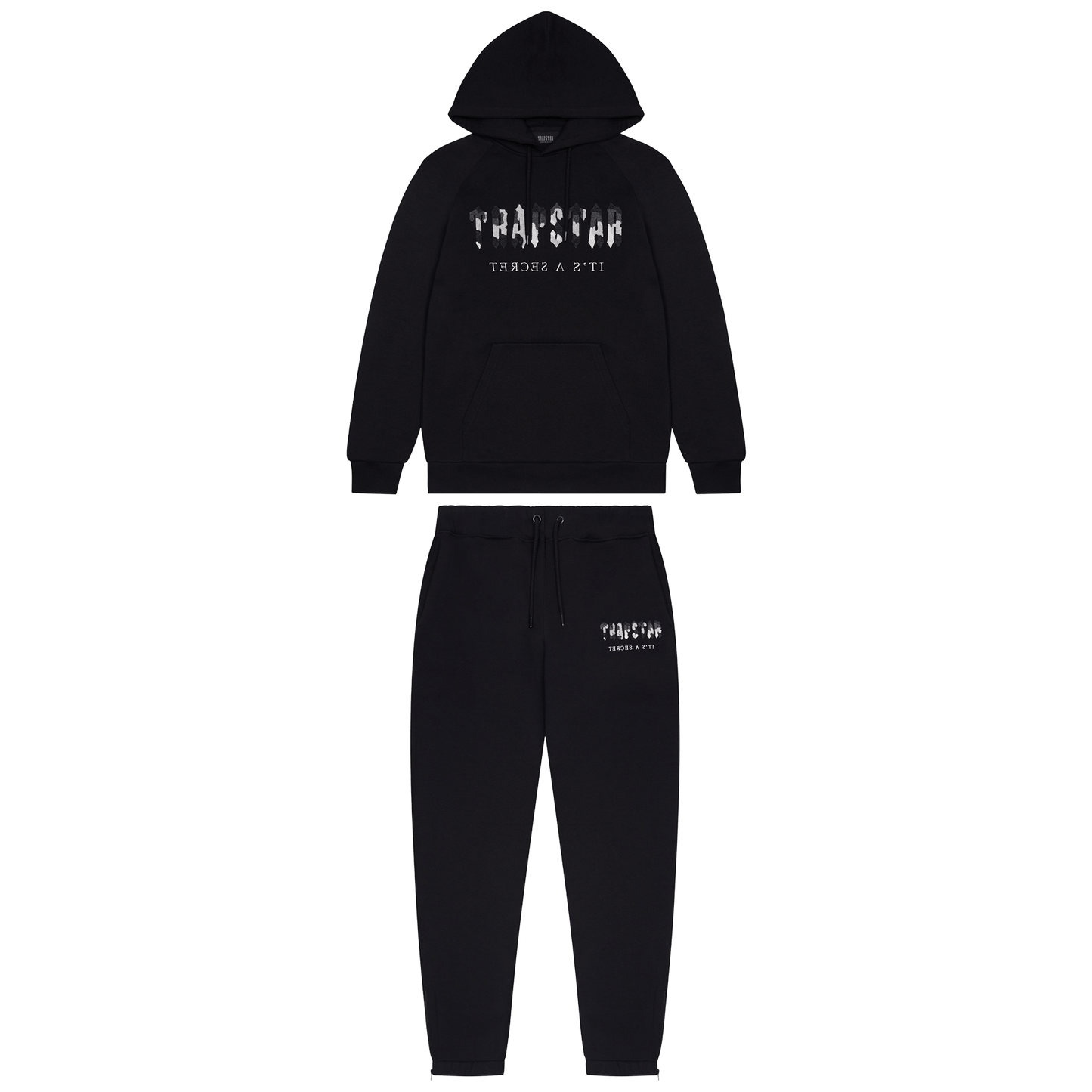 Trapstar Chenille Decoded Hooded Tracksuit - Black Camo Edition - Kick Game
