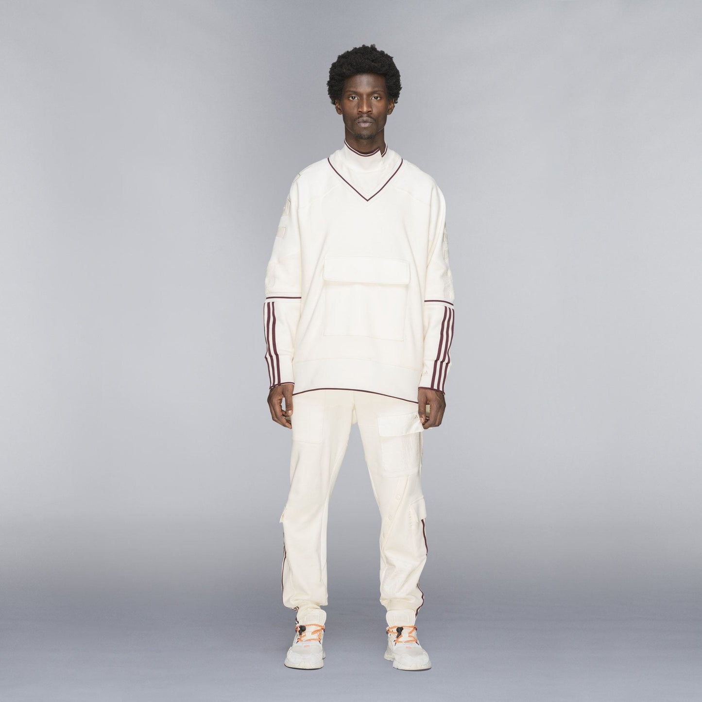 adidas Ivy Park Cargo Sweatpants Ecru Tint/Maroon - Kick Game