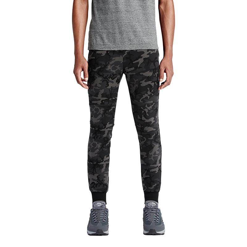 NIKE TECH FLEECE CAMO MEN'S TROUSERS - Medium Ash Black - Kick Game
