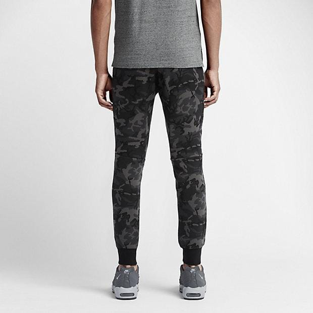 NIKE TECH FLEECE CAMO MEN'S TROUSERS - Medium Ash Black - Kick Game