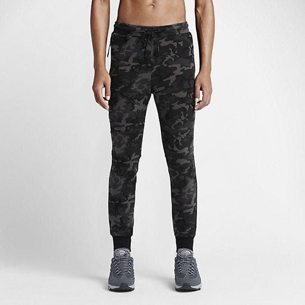 NIKE TECH FLEECE CAMO MEN'S TROUSERS - Medium Ash Black - Kick Game