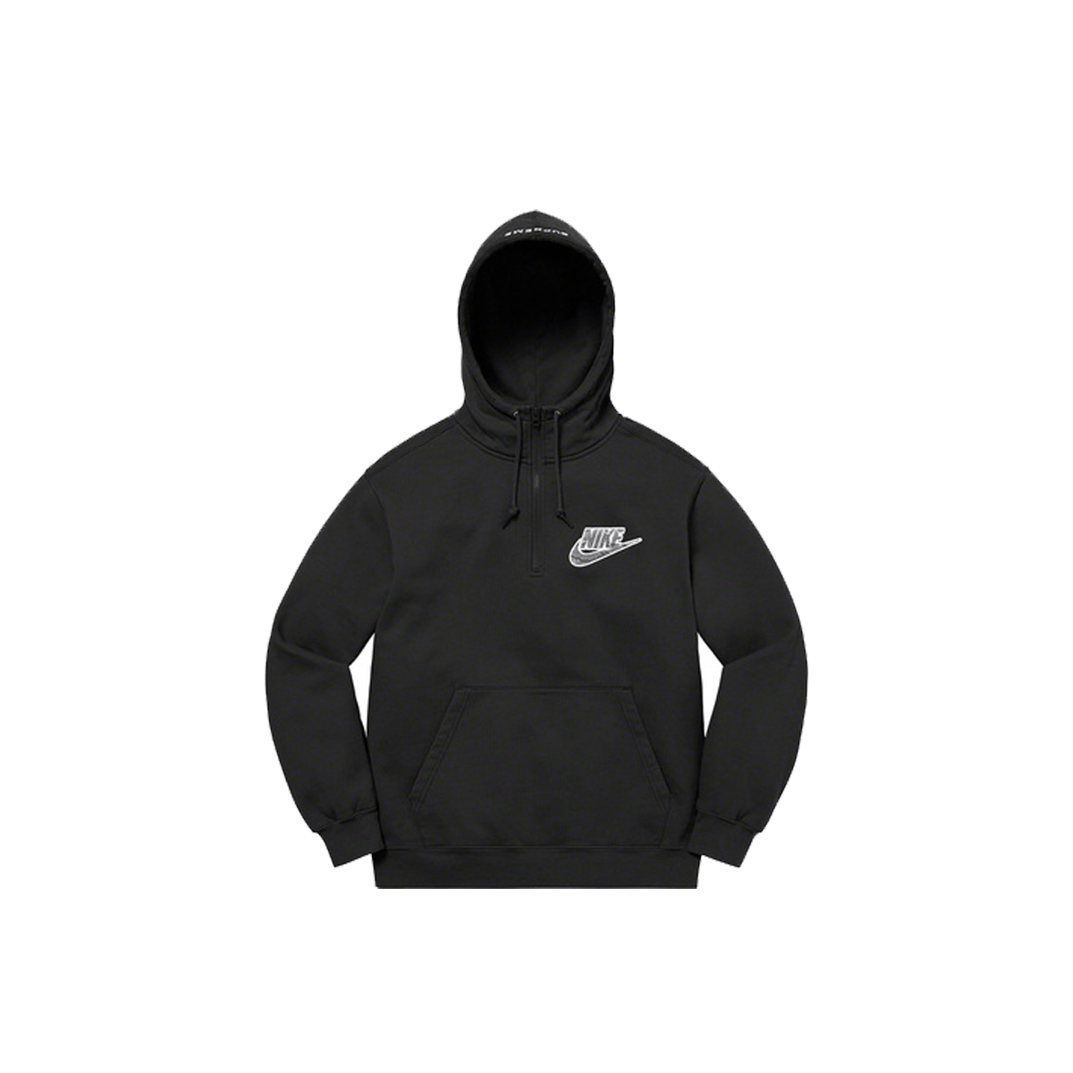 Supreme x Nike Half Zip Hooded Sweatshirt 'Black' - Kick Game