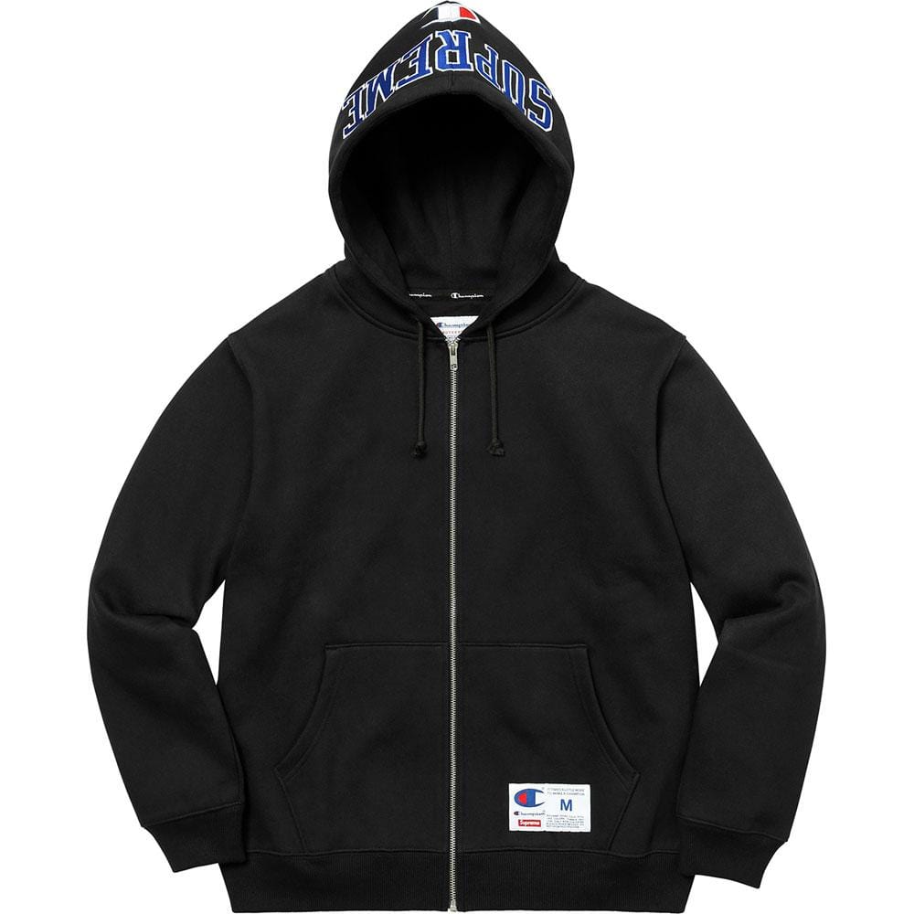Supreme Champion Arc Logo Zip Up Sweat - Black - Kick Game