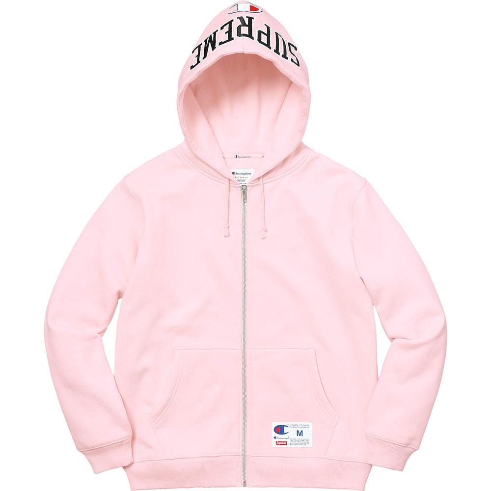 Supreme Champion Arc Logo Zip Up Sweat - Light Pink - Kick Game