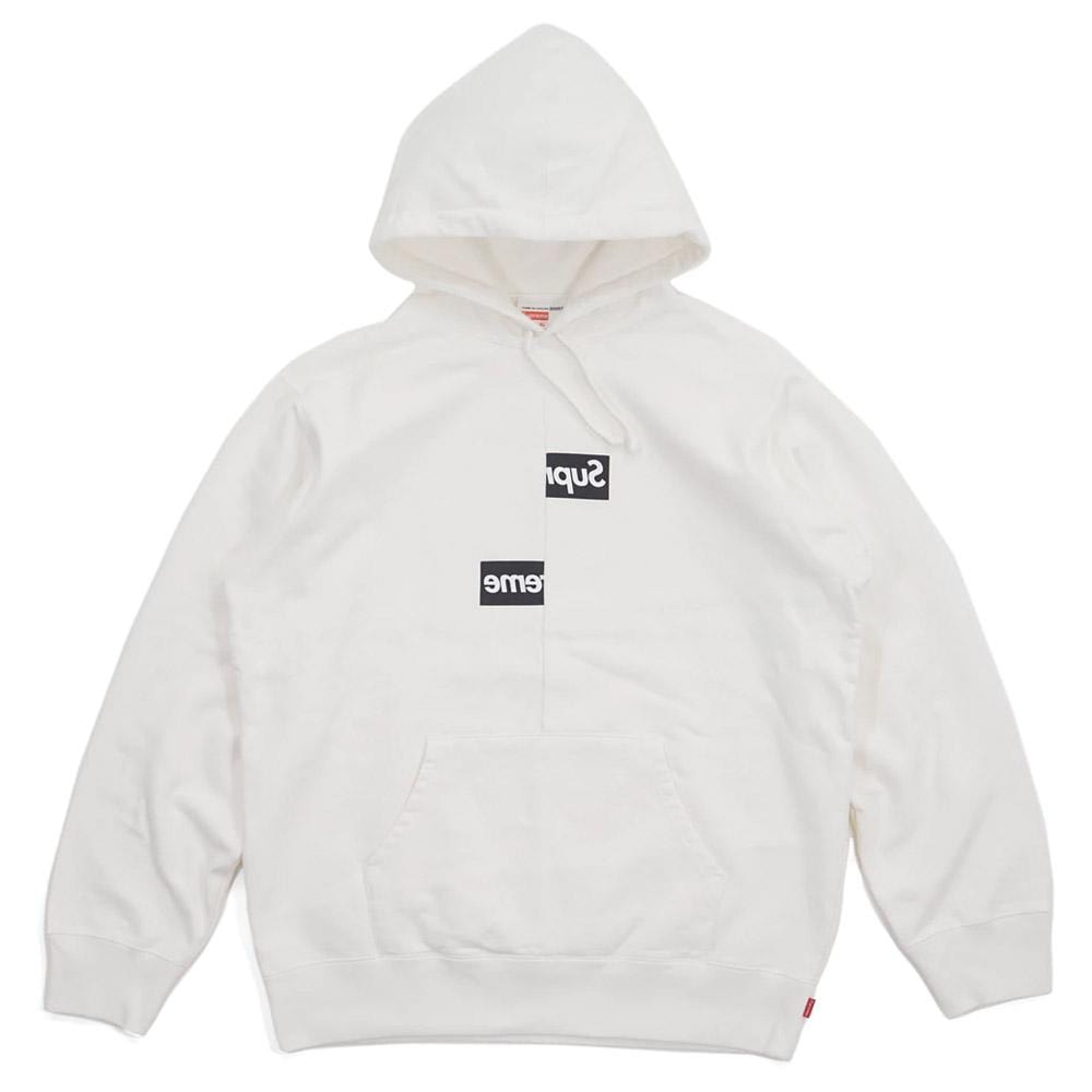 Supreme Comme des Garcons SHIRT Split Box Logo Hooded Sweatshirt White - UrlfreezeShops