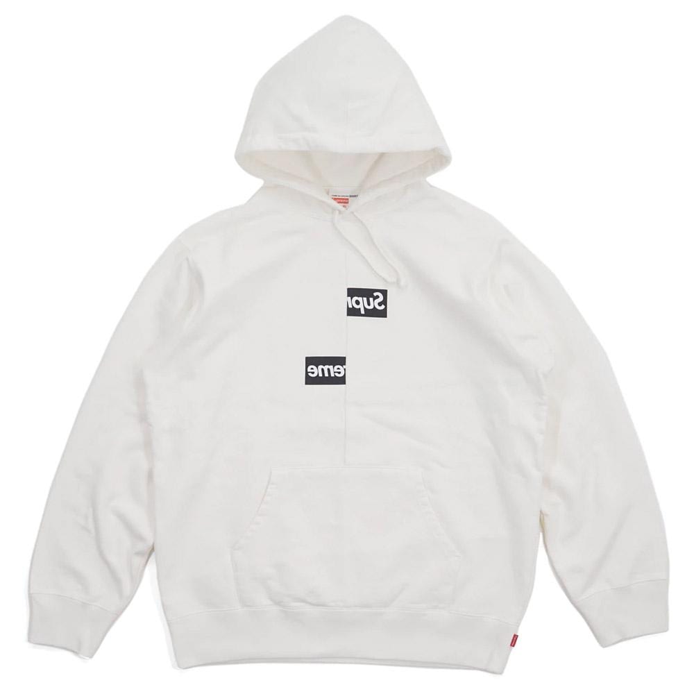 Supreme Comme des Garcons SHIRT Split Box Logo Hooded Sweatshirt White - Kick Game