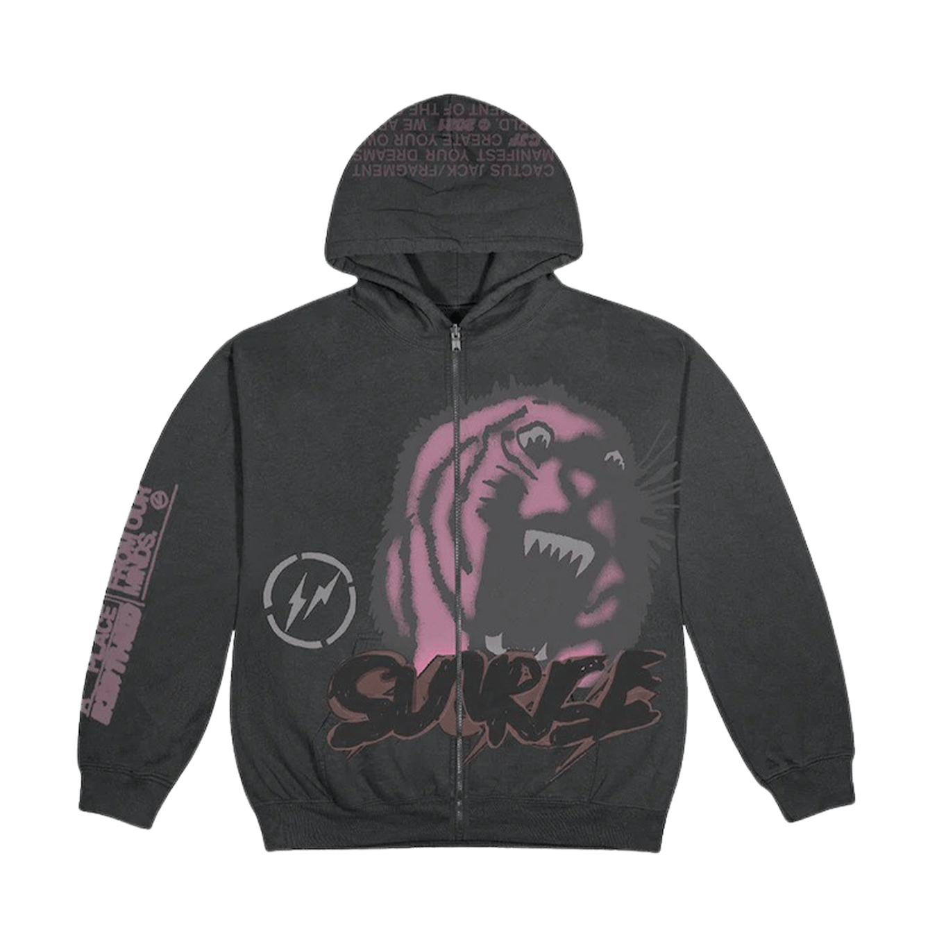 Travis Scott Cactus Jack For Fragment Sunrise Zip Up Hoodie 'Black' - Kick Game