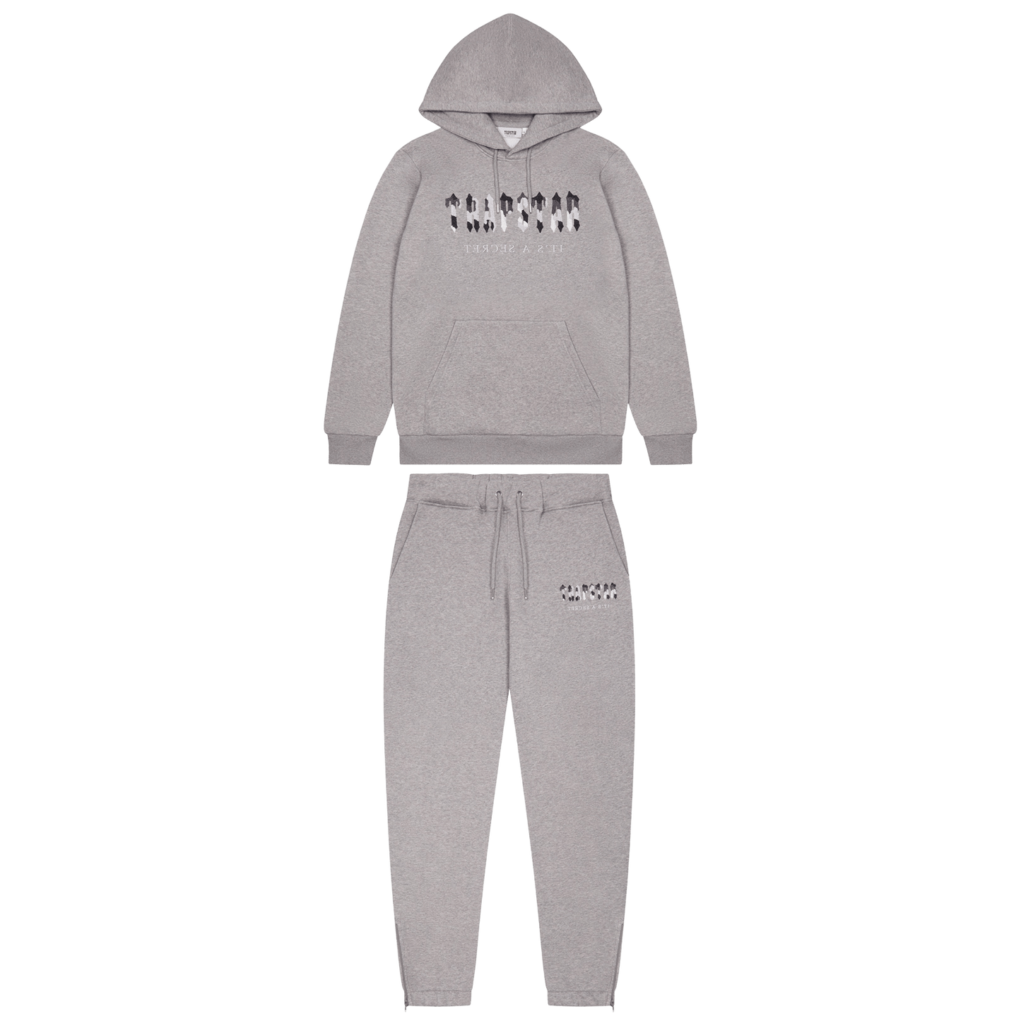 Trapstar Chenille Decoded Hooded Tracksuit-Grey Camo Edition - Kick Game