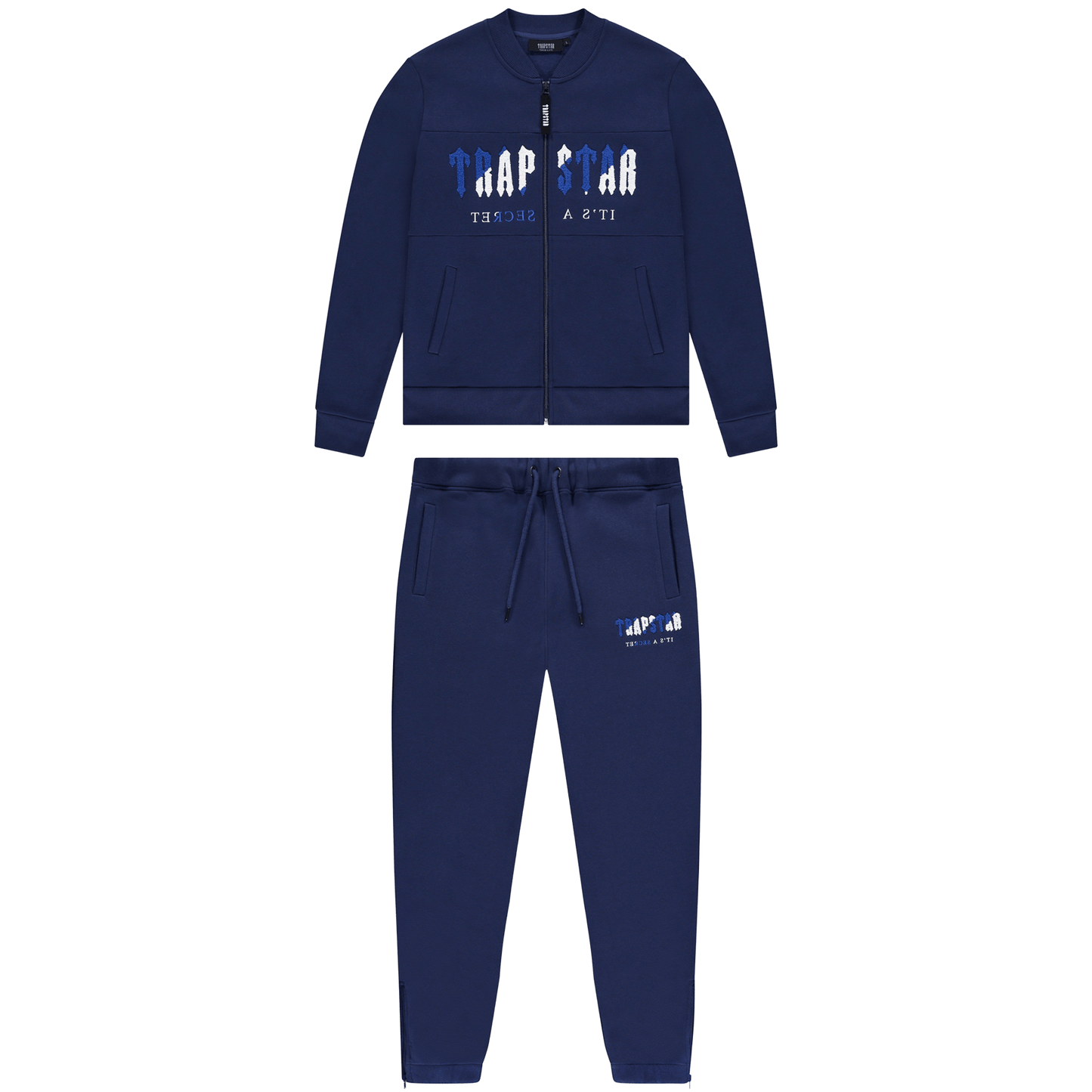 Trapstar Chenille Decoded Zip Tracksuit-Navy/Dazzling Blue/Black - Kick Game