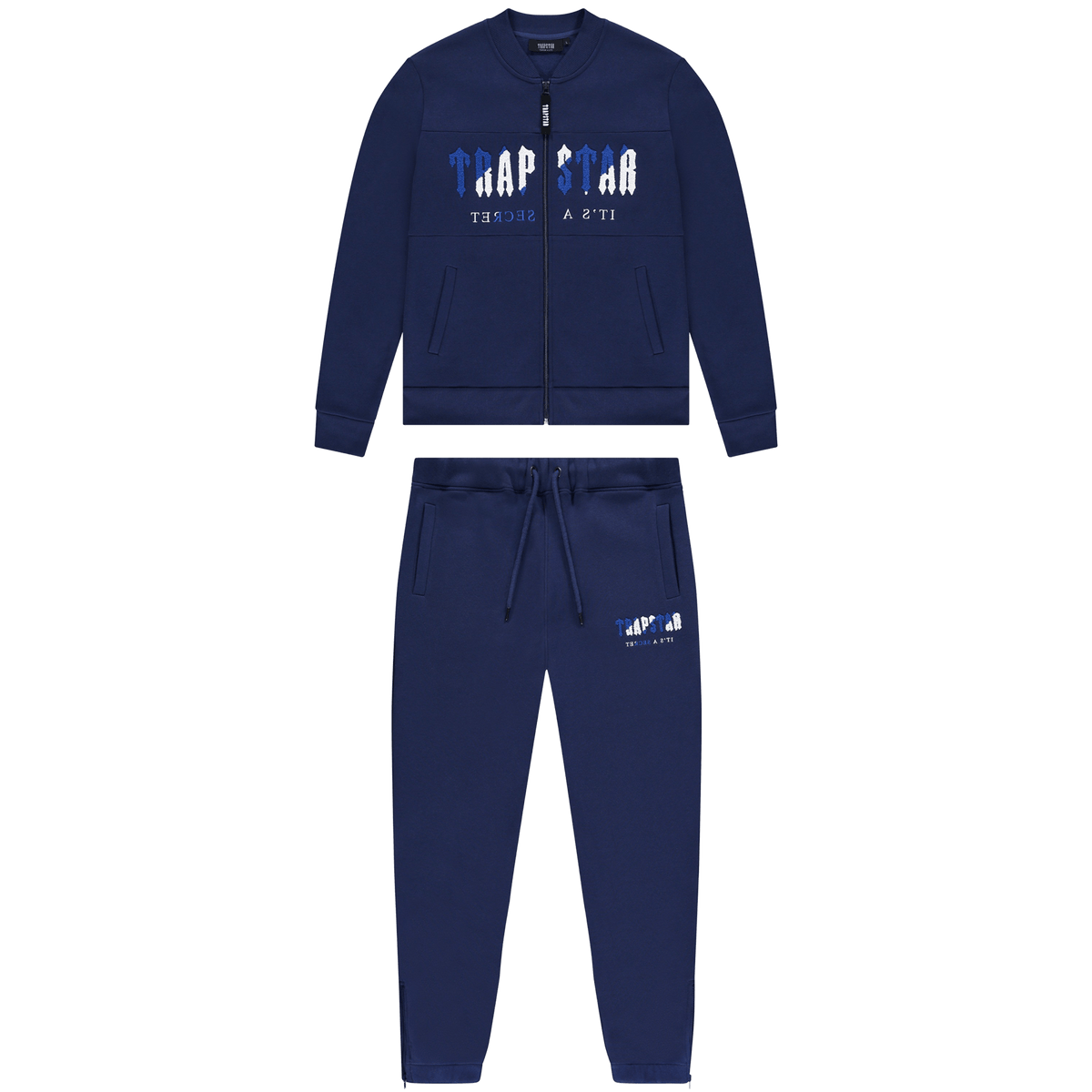 Trapstar Chenille Decoded Zip Tracksuit-Navy/Dazzling Blue/Black - Kick Game