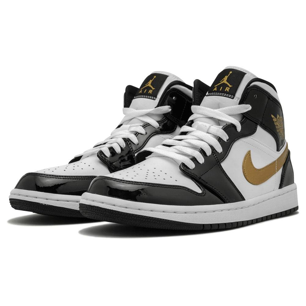 Air Jordan 1 Mid Patent 'Black Gold' - Kick Game