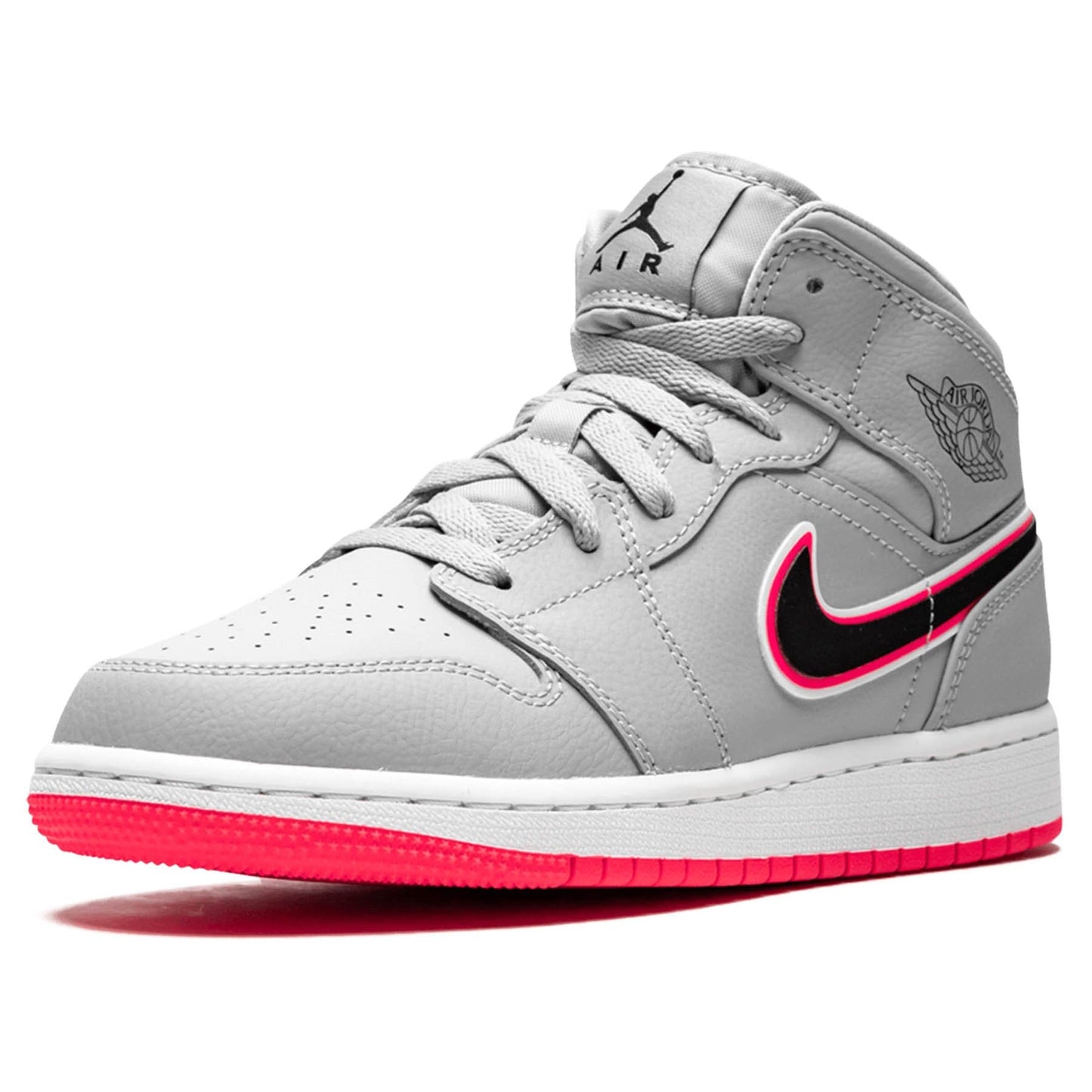Air Jordan 1 Mid GS 'Wolf Grey Pink' - Kick Game